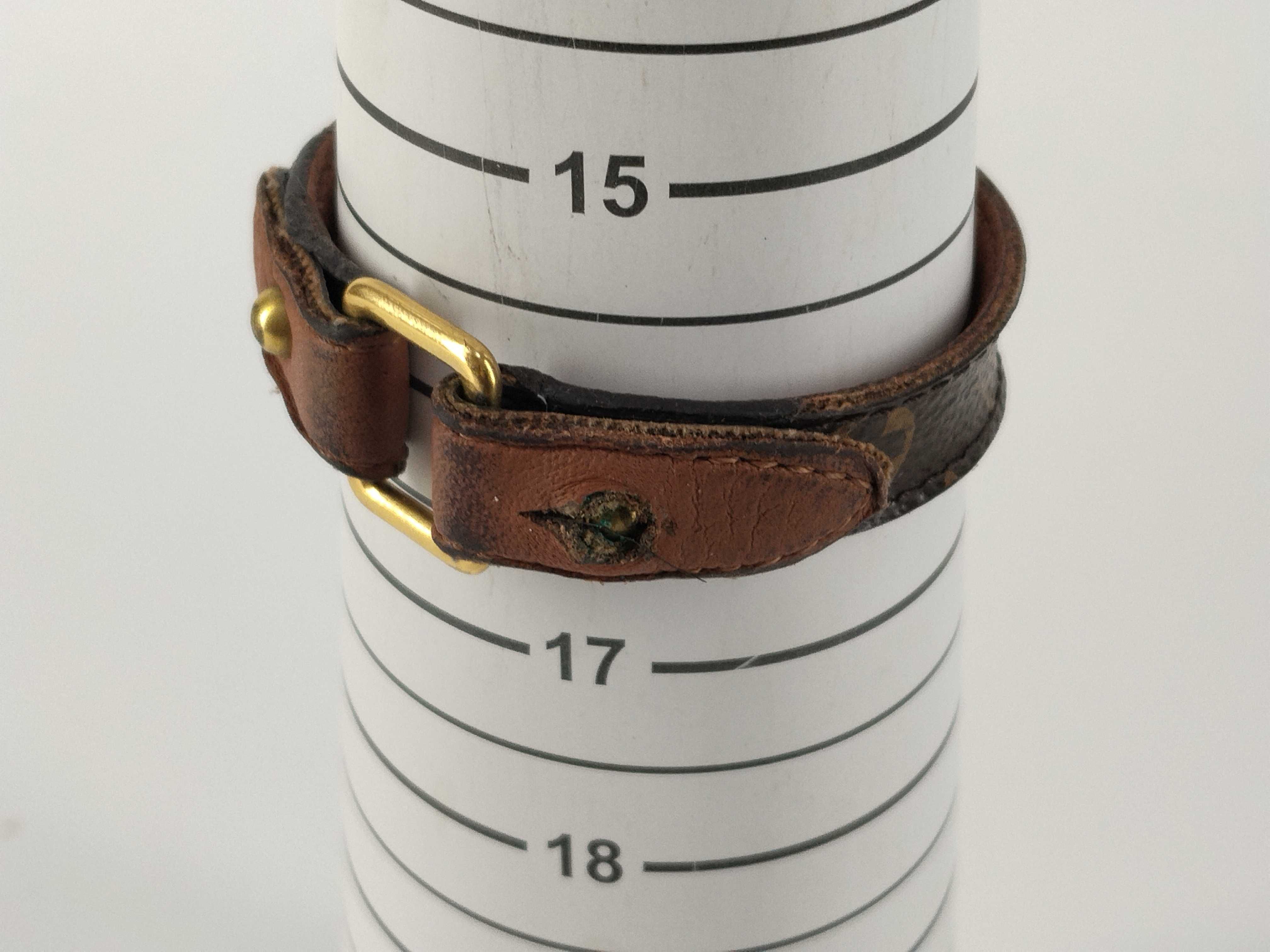Monogram Louis Vuitton Monogram Bracelet LV Cut Out Leather Brown Bracelet Bracelet/Bangle — view 10