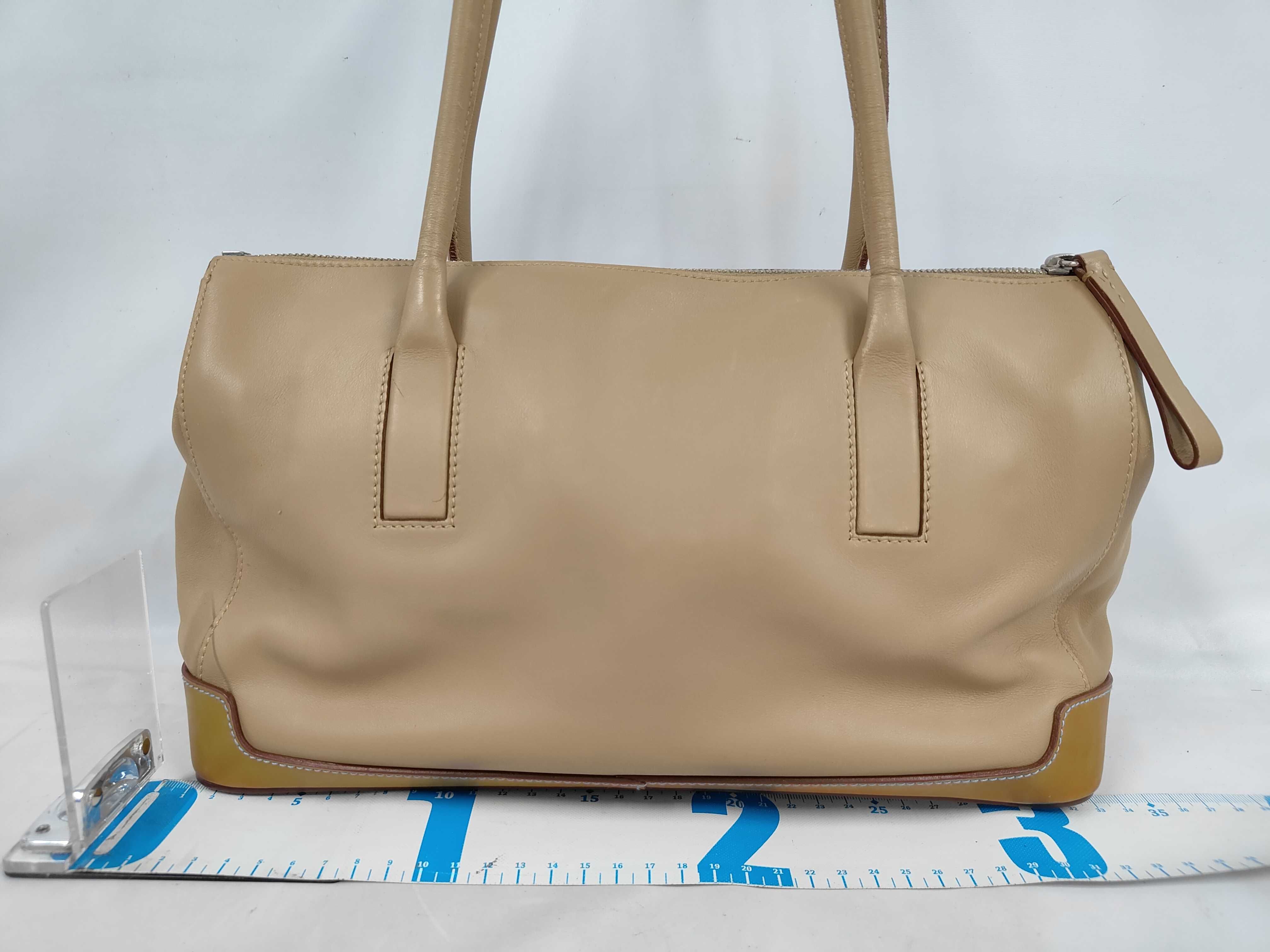 handbag, leather, beige handbag — view 2