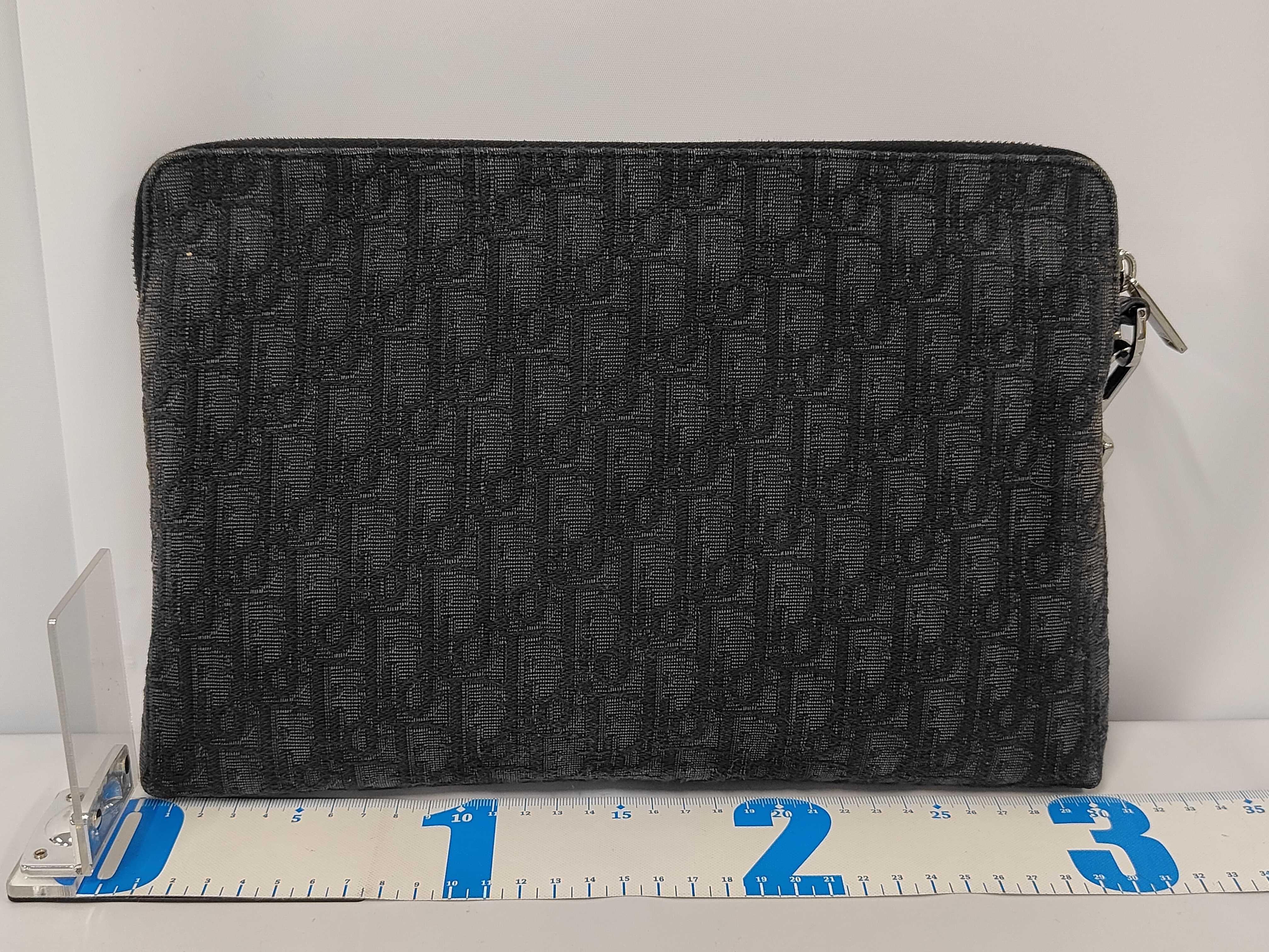 Oblique Canvas Clutch Black Clutch Bag — view 2