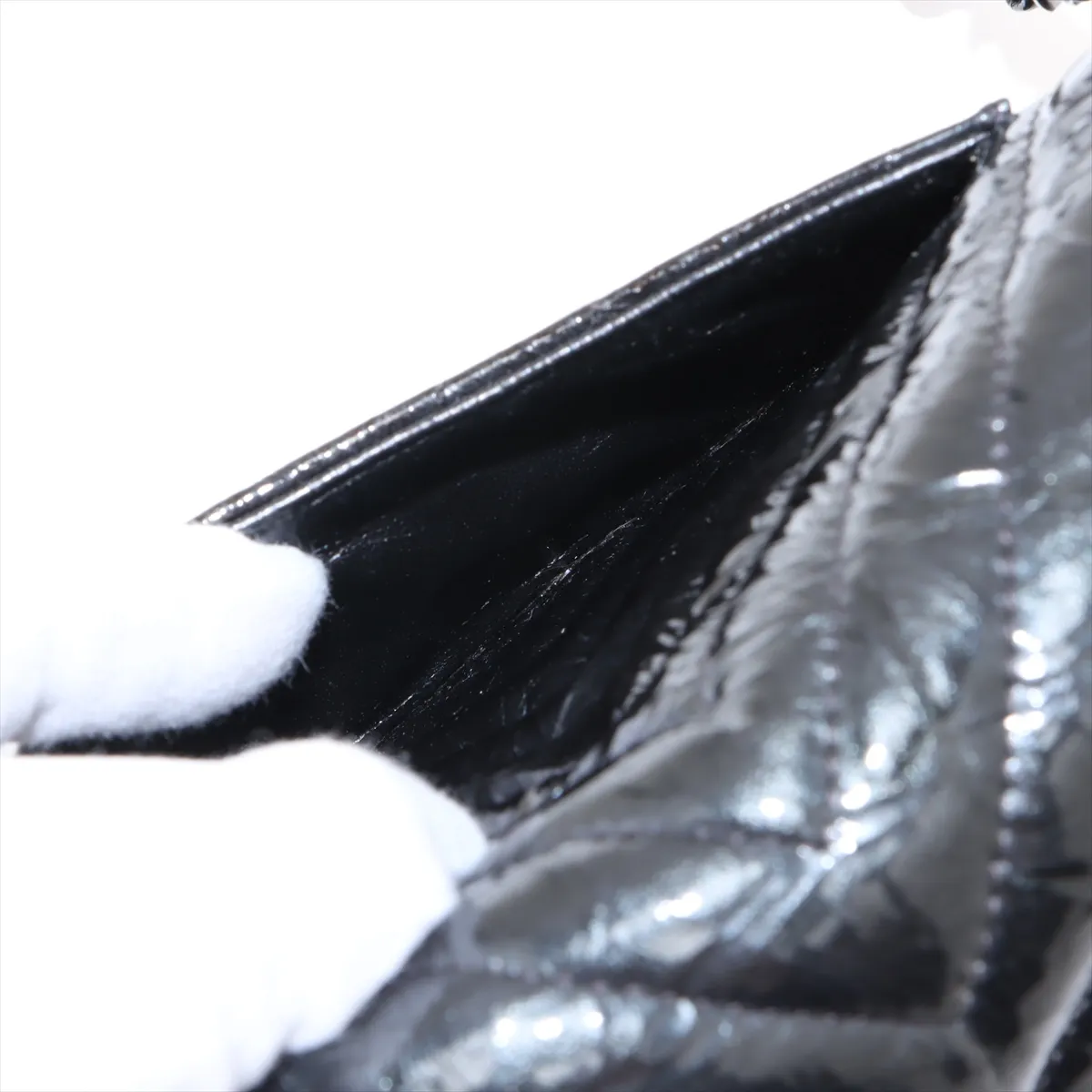 chevron patent leather single flap single chain bag gray black metal fittings 20055074 20s — view 9