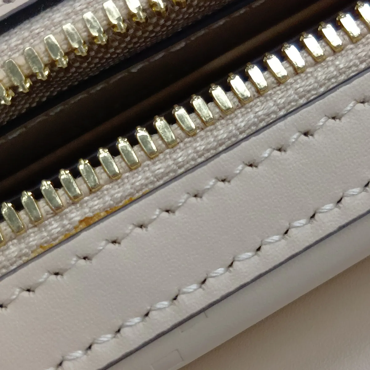 GG Supermini 781554 Leather Chain Shoulder Bag, Beige — view 12