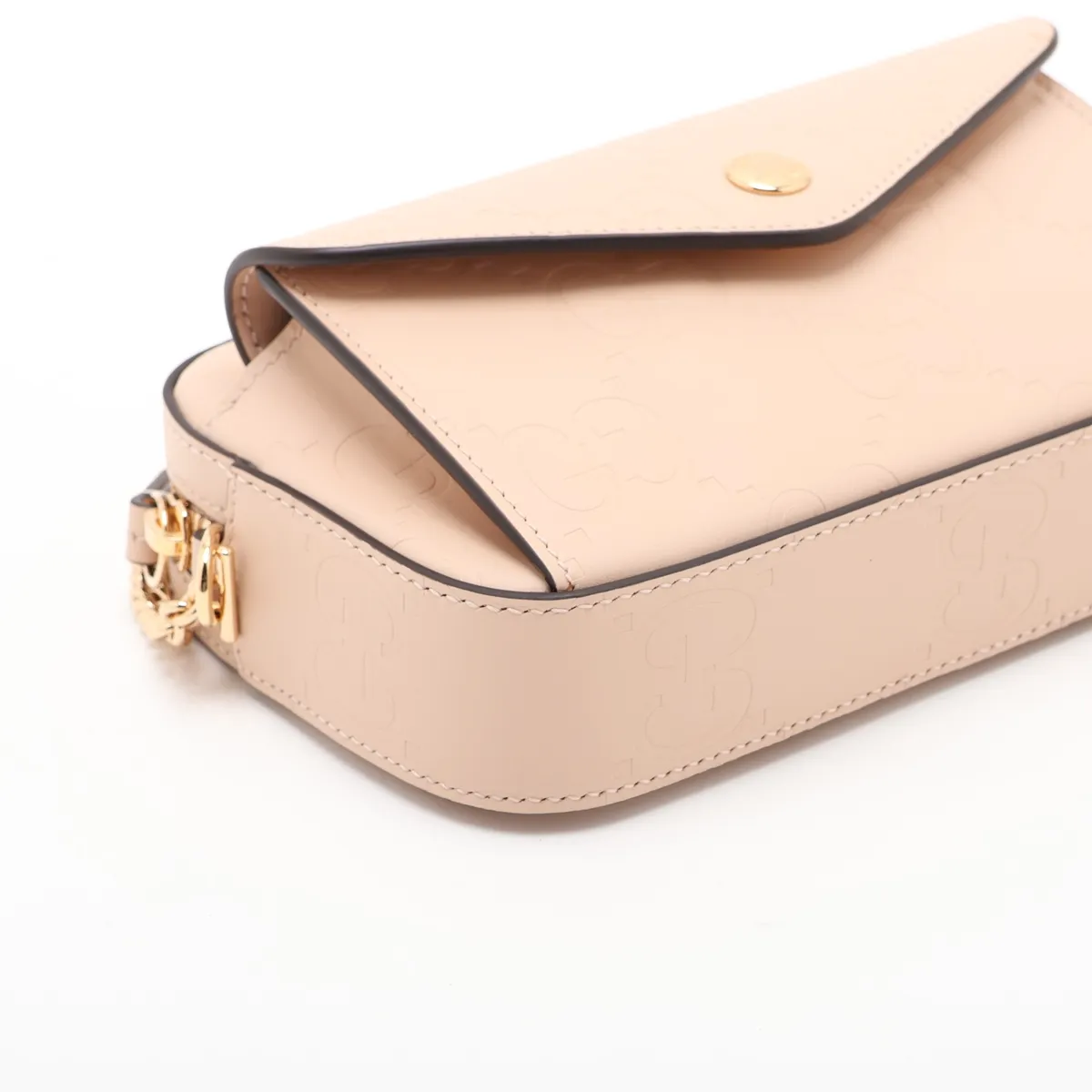 GG Supermini 781554 Leather Chain Shoulder Bag, Beige — view 4
