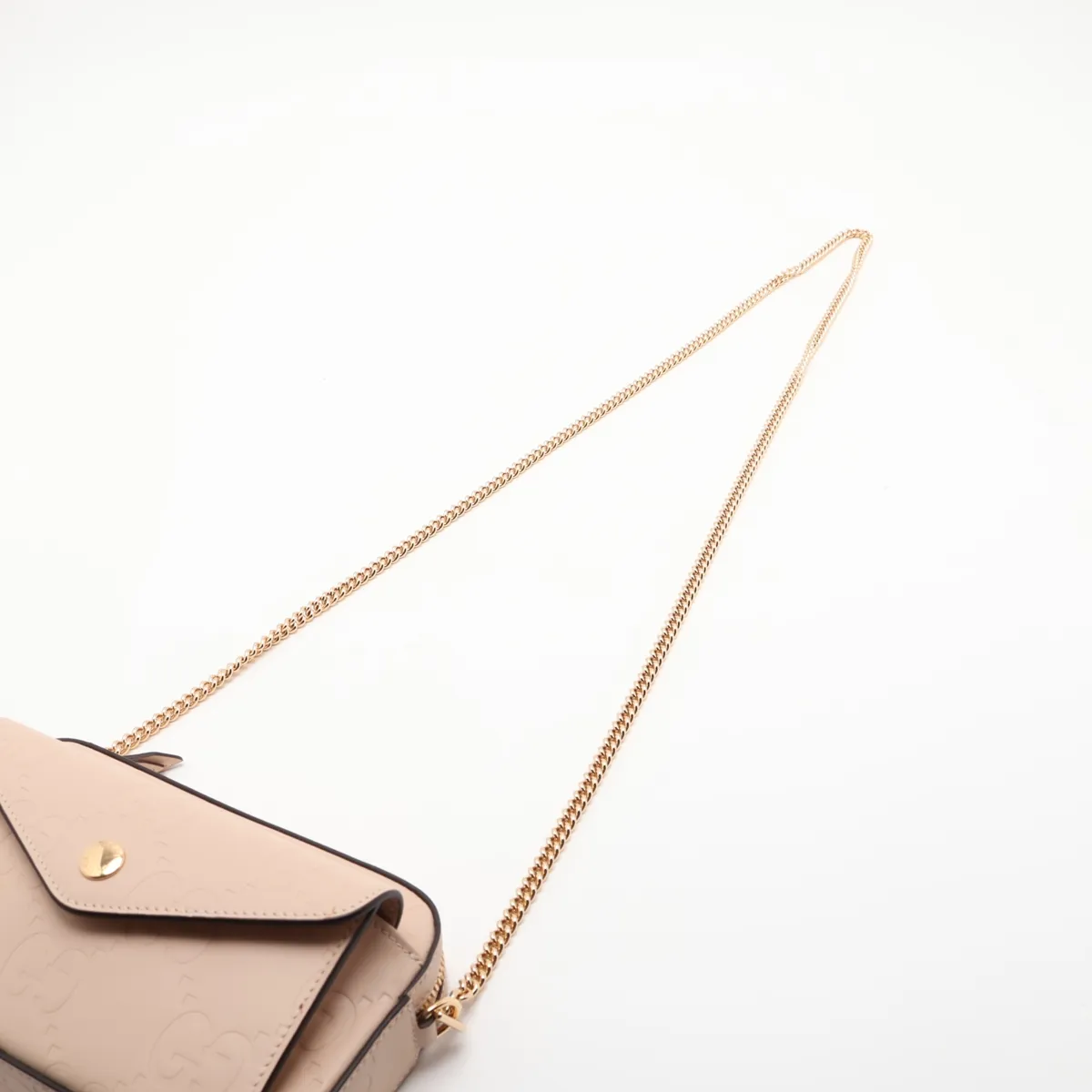 GG Supermini 781554 Leather Chain Shoulder Bag, Beige — view 5