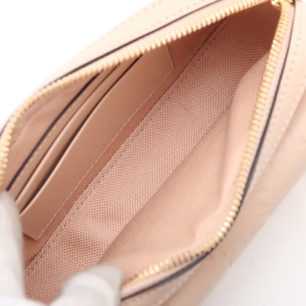GG Supermini 781554 Leather Chain Shoulder Bag, Beige — view 6