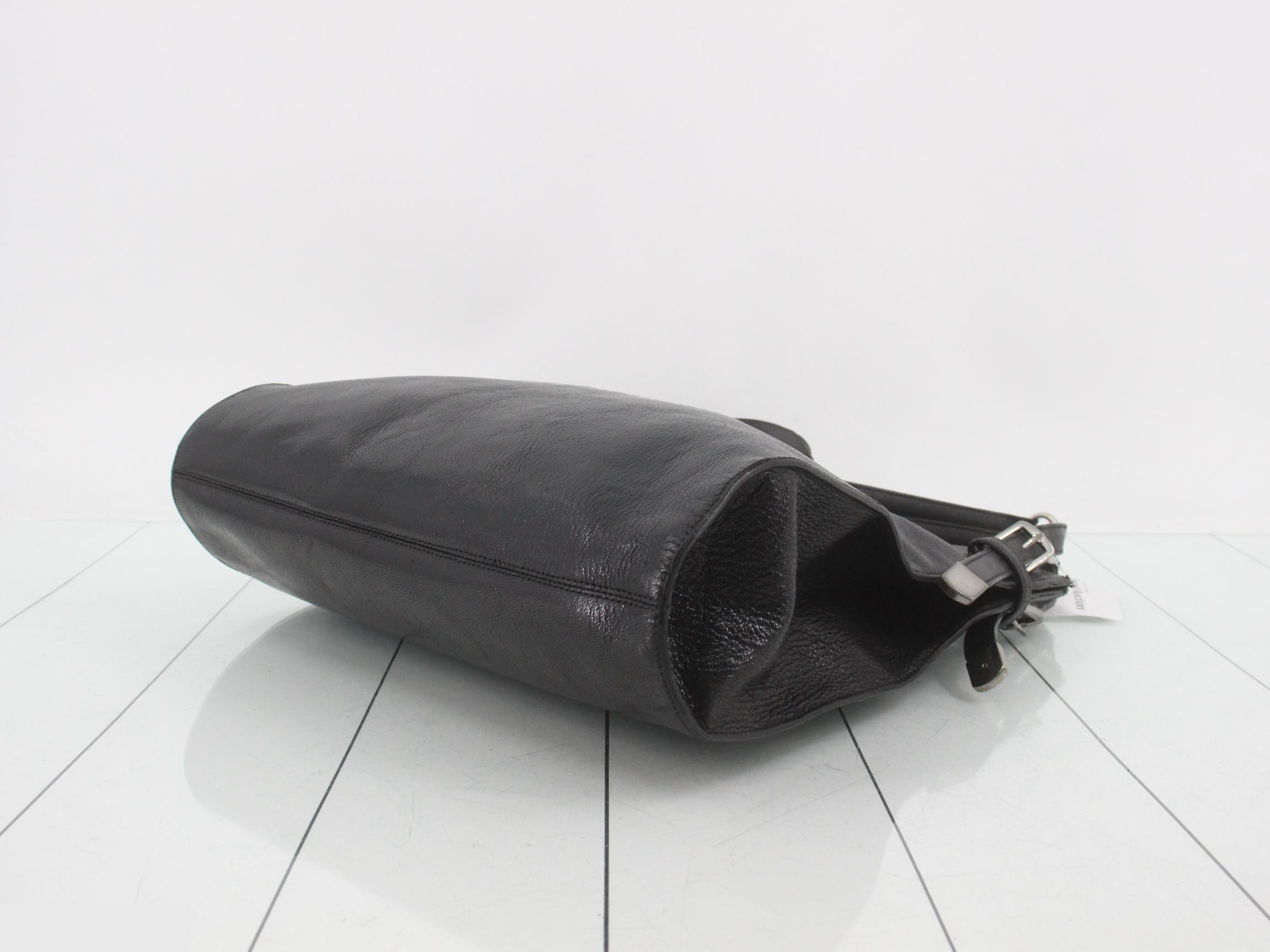 Studded Anagram Leather Black Shoulder Bag — view 6