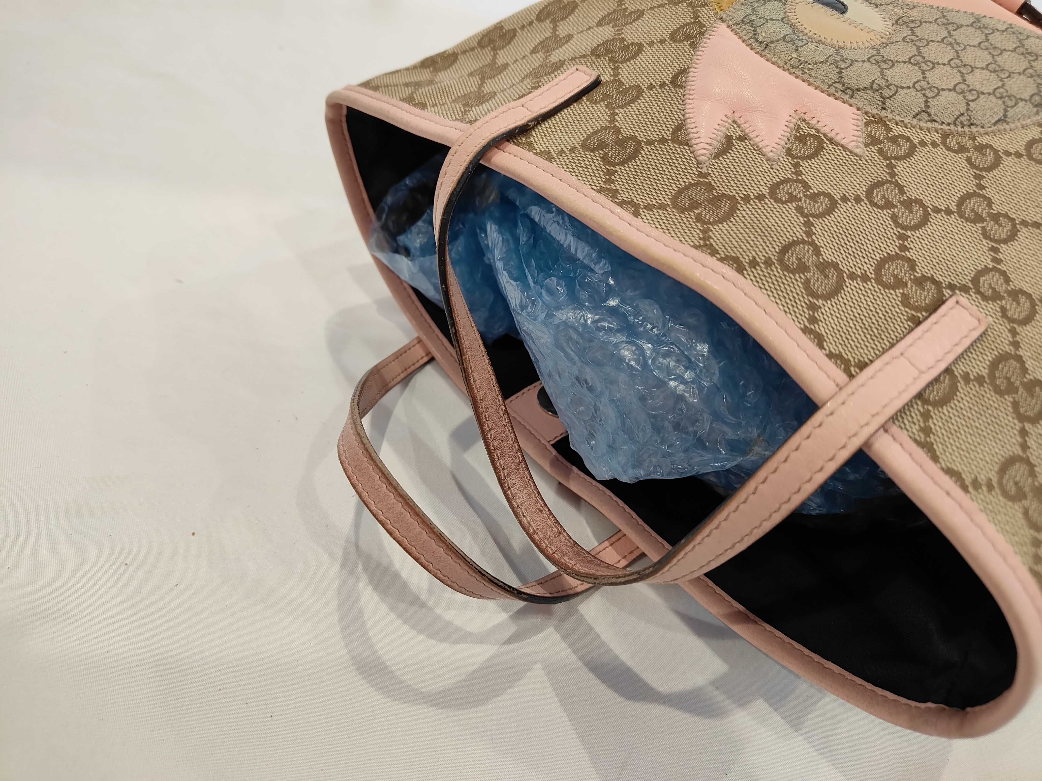 GG Canvas Handbag, Children's Zoo, Papagallo Pink Tote Bag — view 7