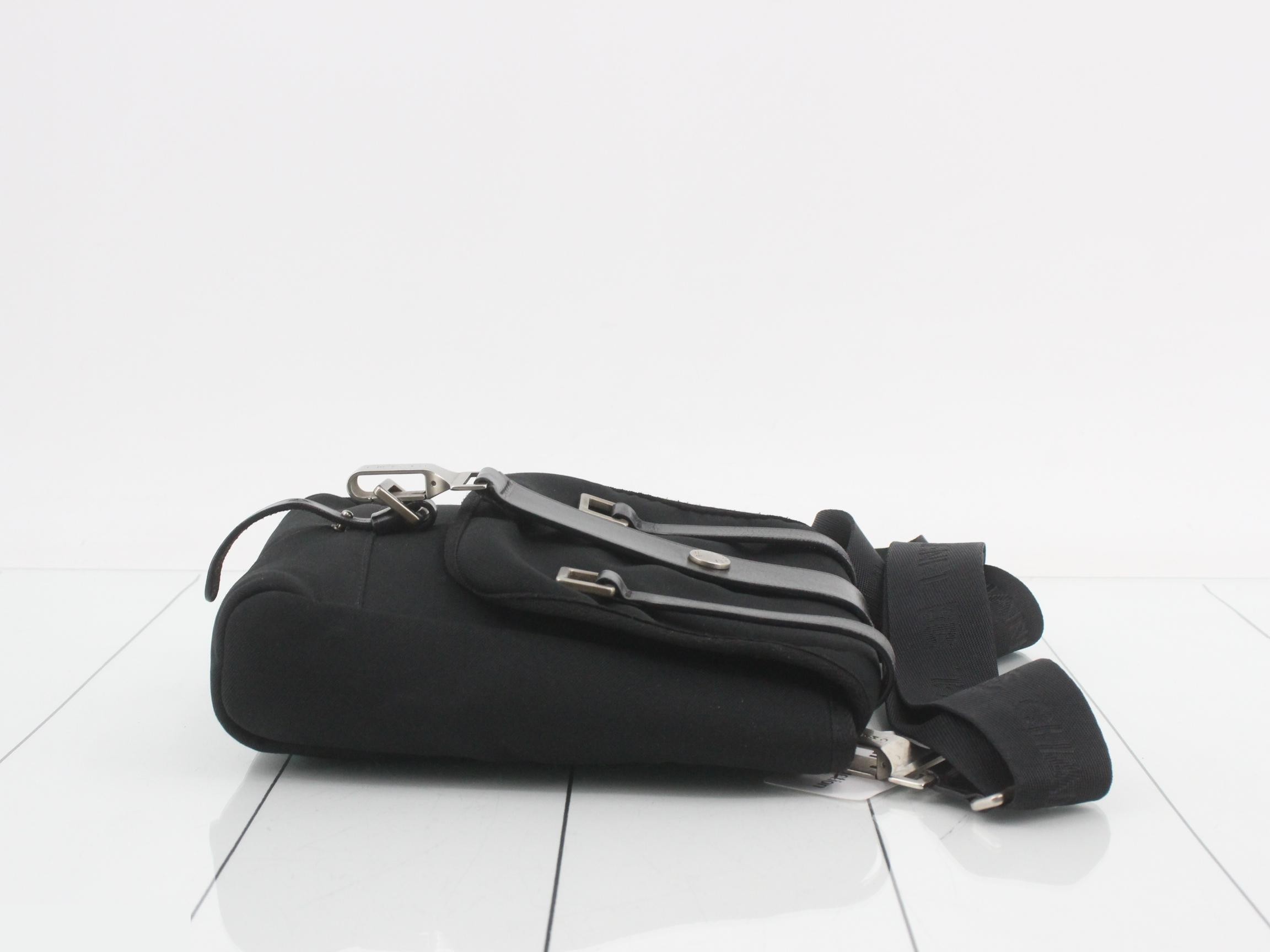 Sport CC Logo Canvas Shoulder Bag, Black — view 3
