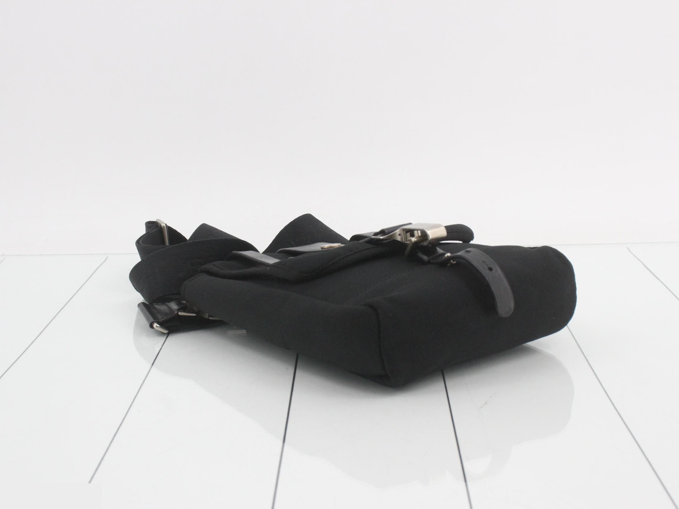 Sport CC Logo Canvas Shoulder Bag, Black — view 5