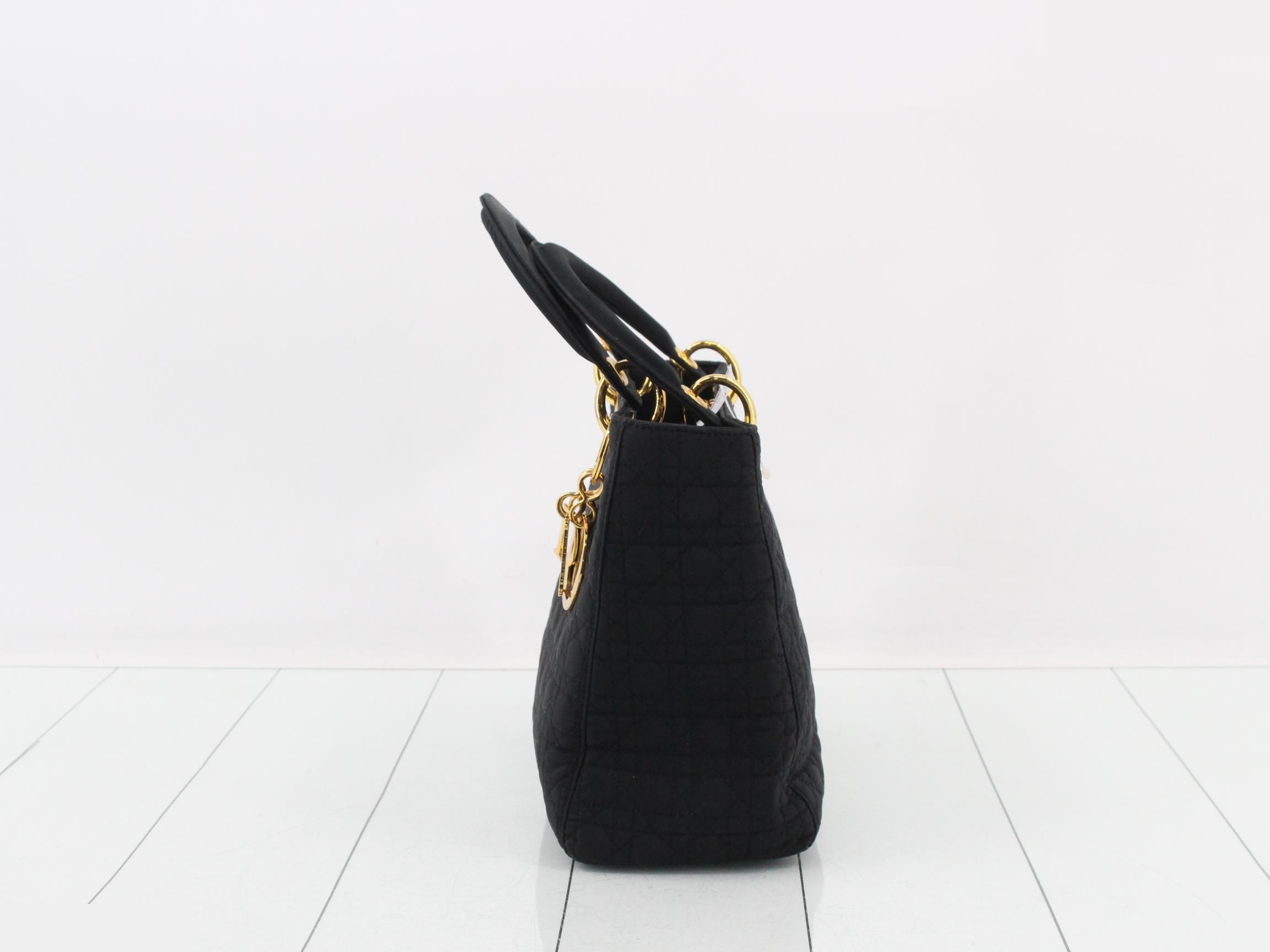 Lady Dior Cannage Nylon Handbag — view 3