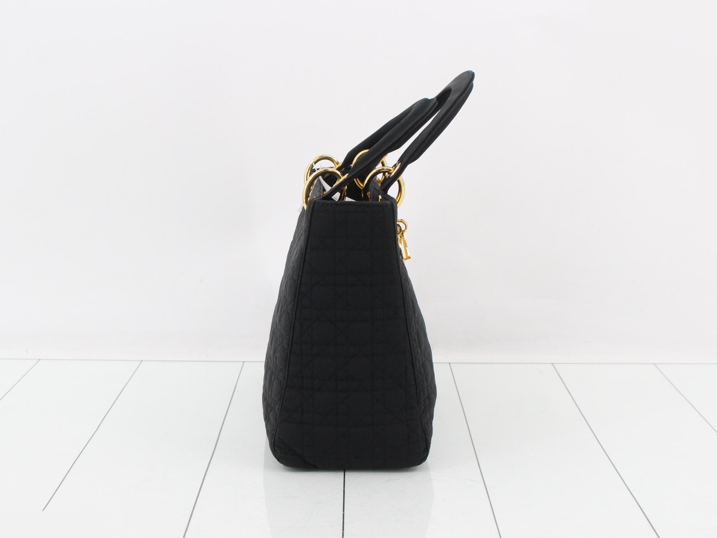 Lady Dior Cannage Nylon Handbag — view 4