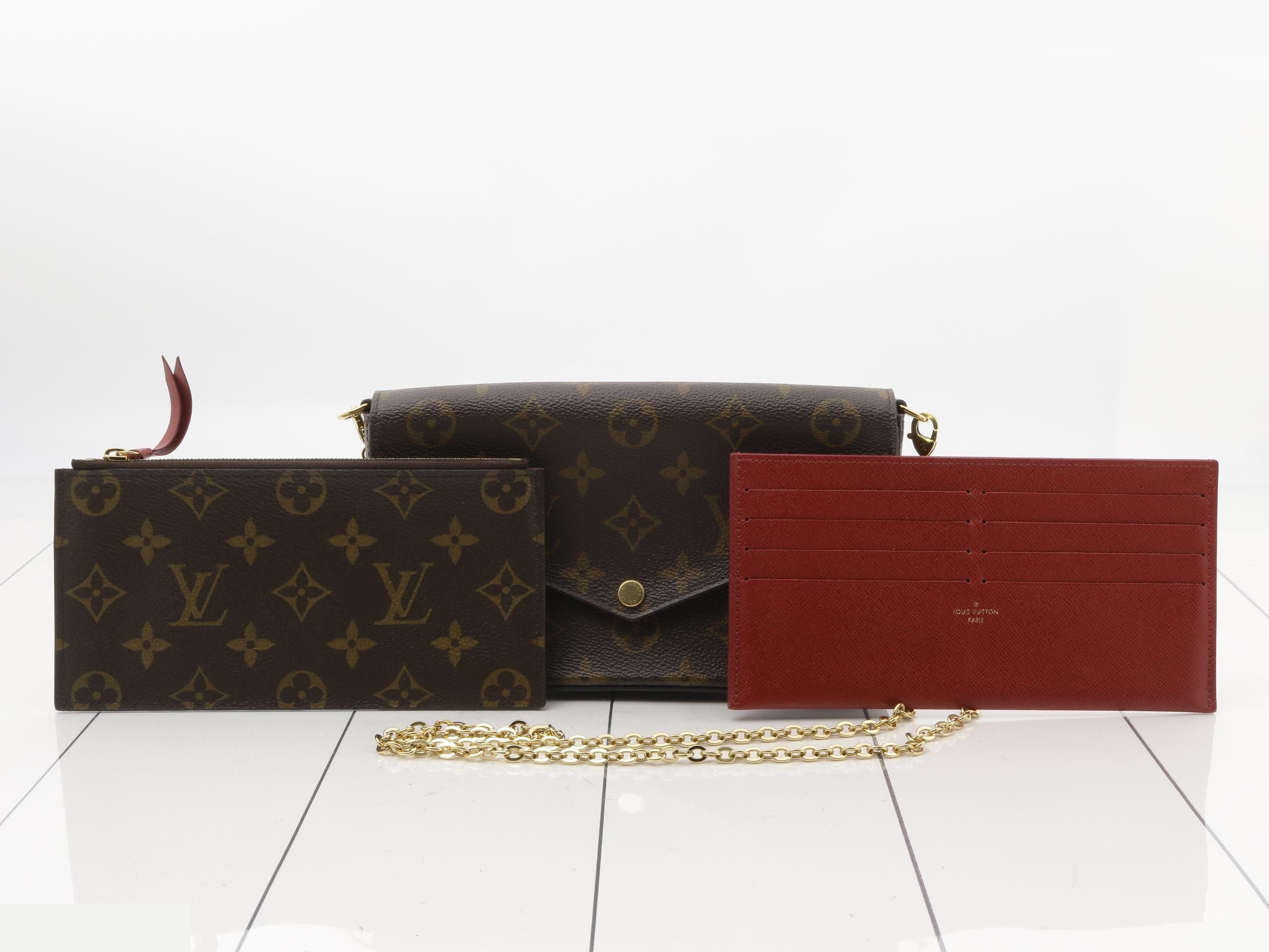 Monogram Pochette Felicie Fuchsia Shoulder Bag with Case