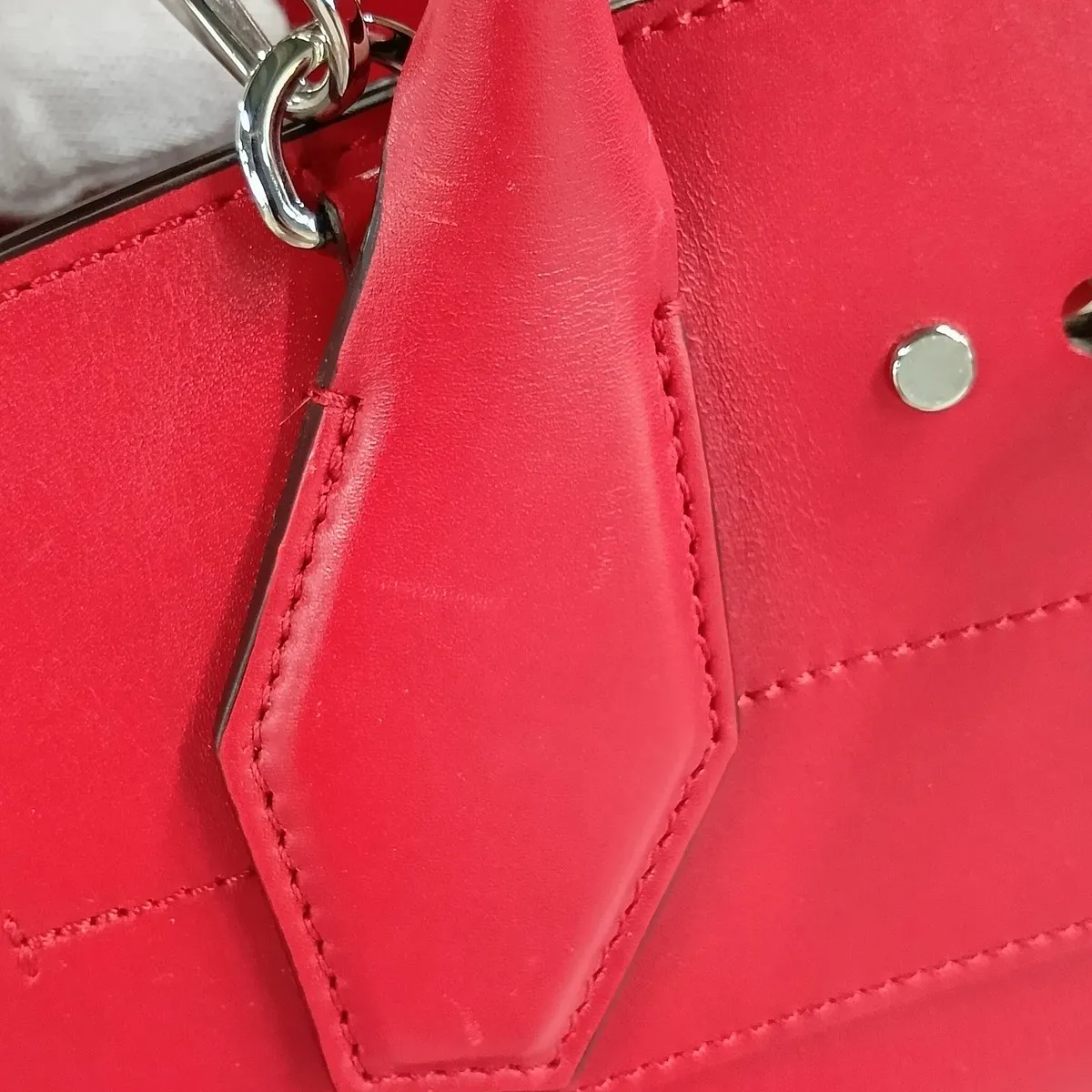 LV logo x leather City Steamer MM M51027 FO1116 Red — view 15