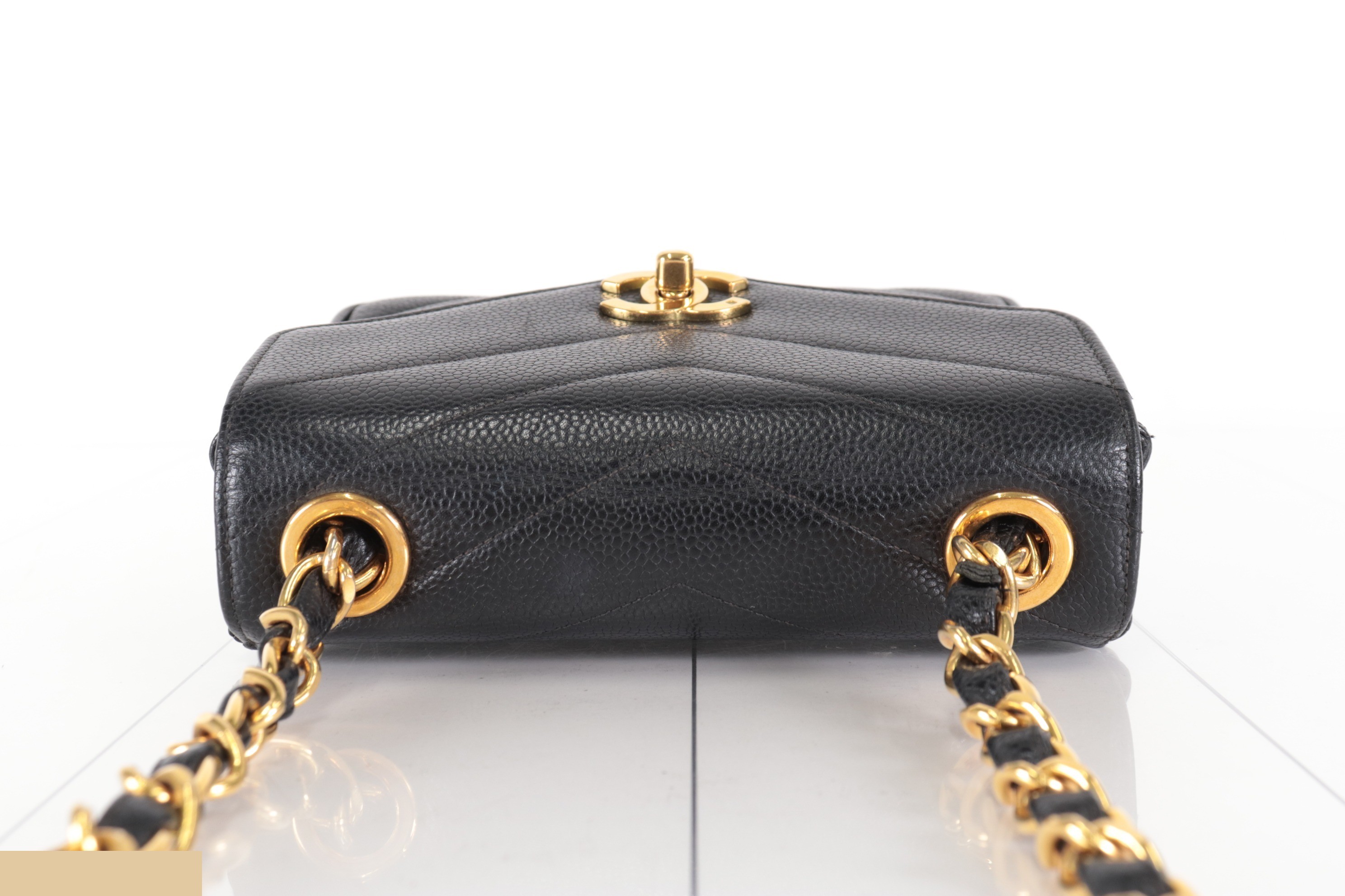 Chevron Caviar Mini Chain Shoulder Bag, Series 3 — view 5