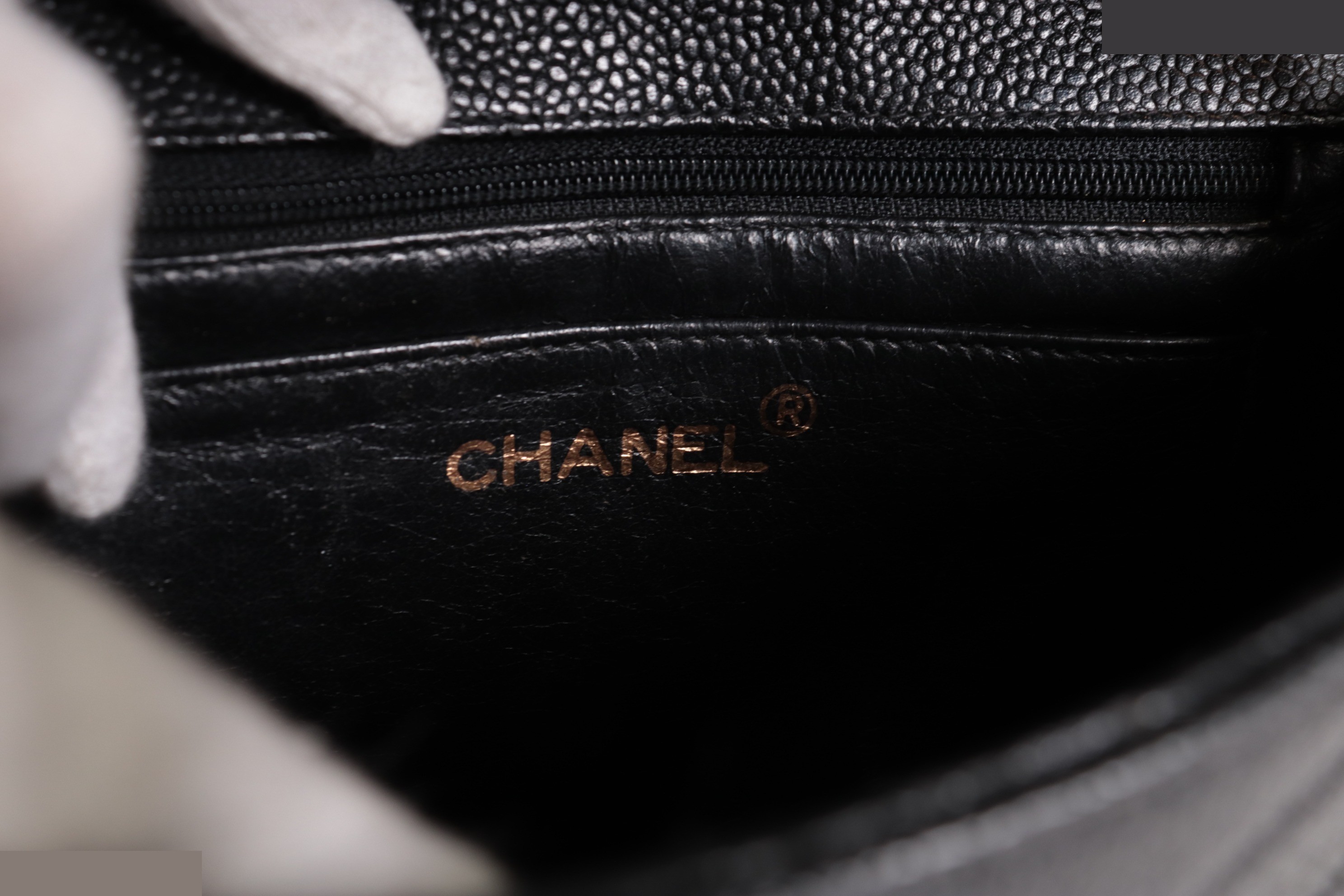 Chevron Caviar Mini Chain Shoulder Bag, Series 3 — view 7