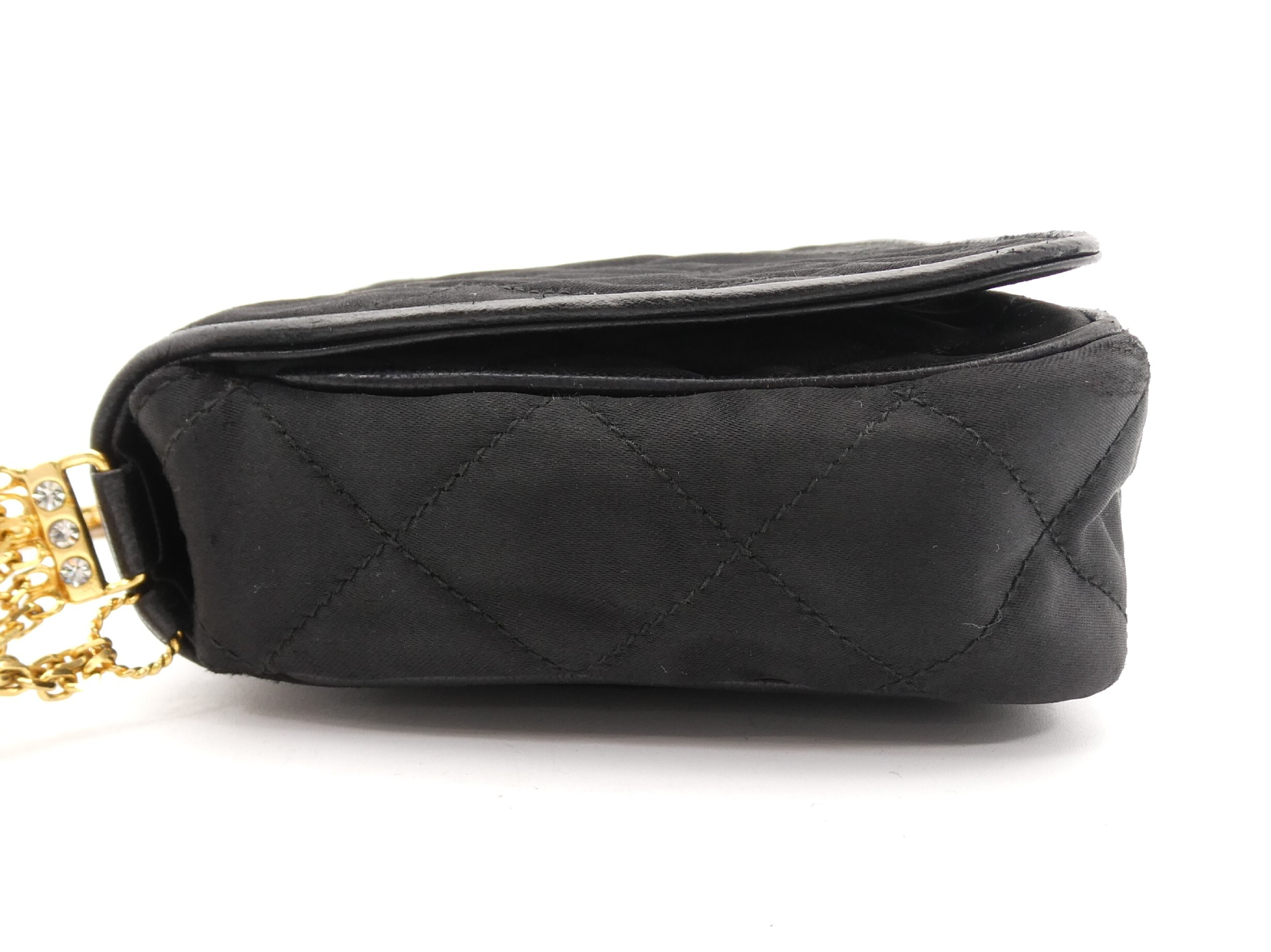 Matelassé Satin Fringe 6-Chain Shoulder Bag — view 3