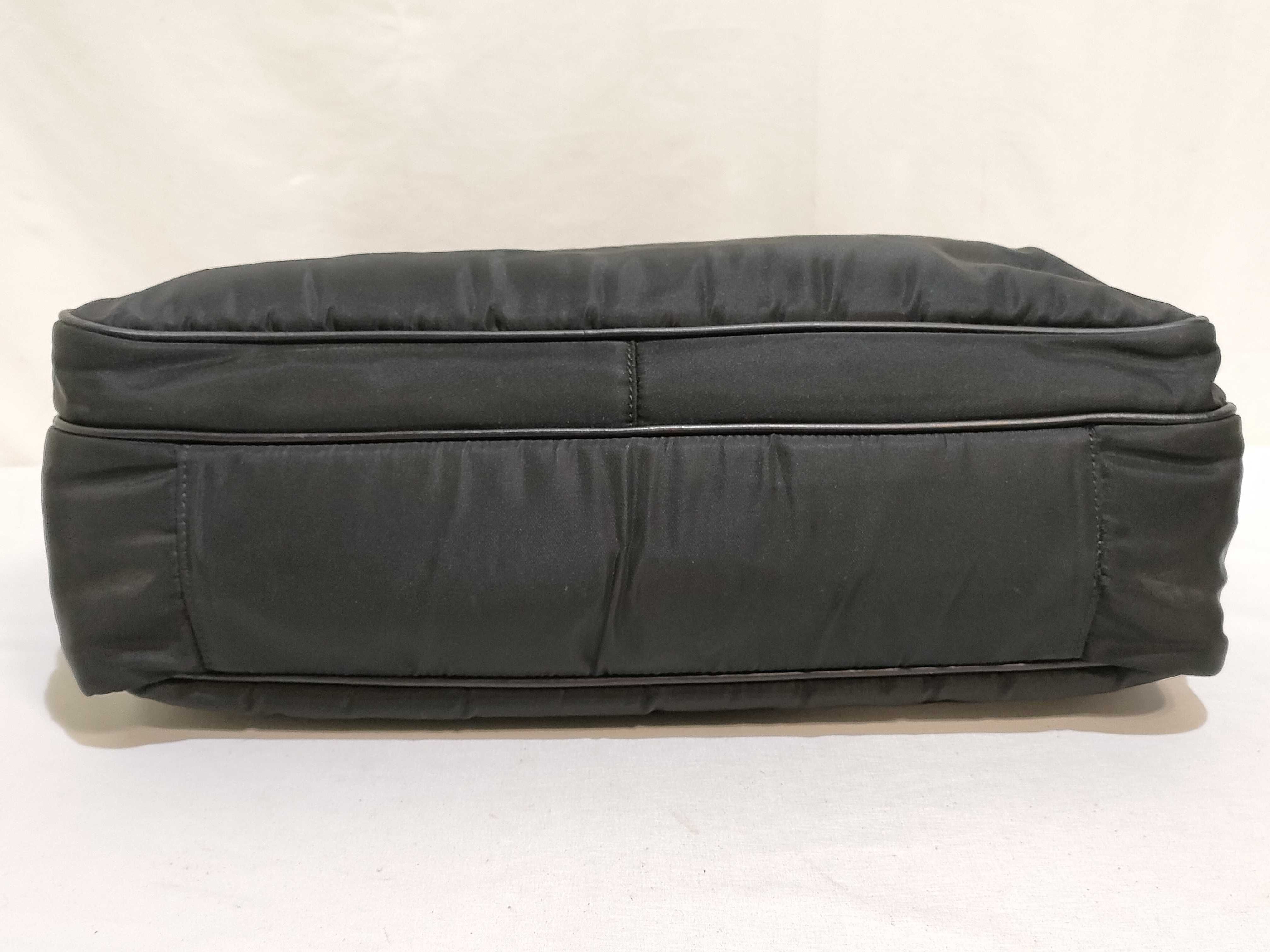 business bag, briefcase, leather and nylon, black. — view 6
