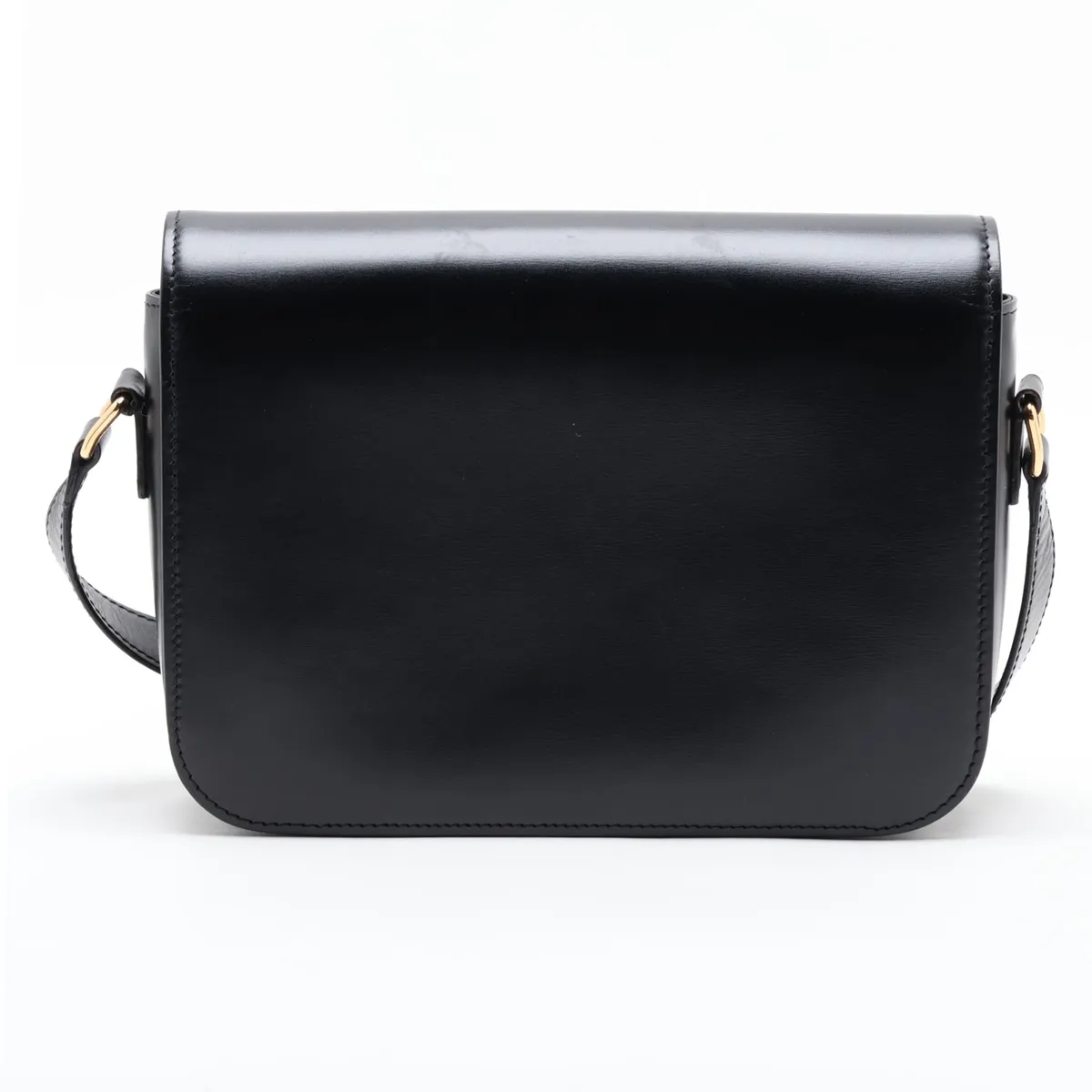 Triomphe Classic Leather Shoulder Bag, Black — view 2