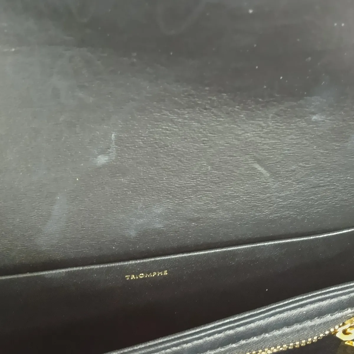 Triomphe Classic Leather Shoulder Bag, Black — view 14