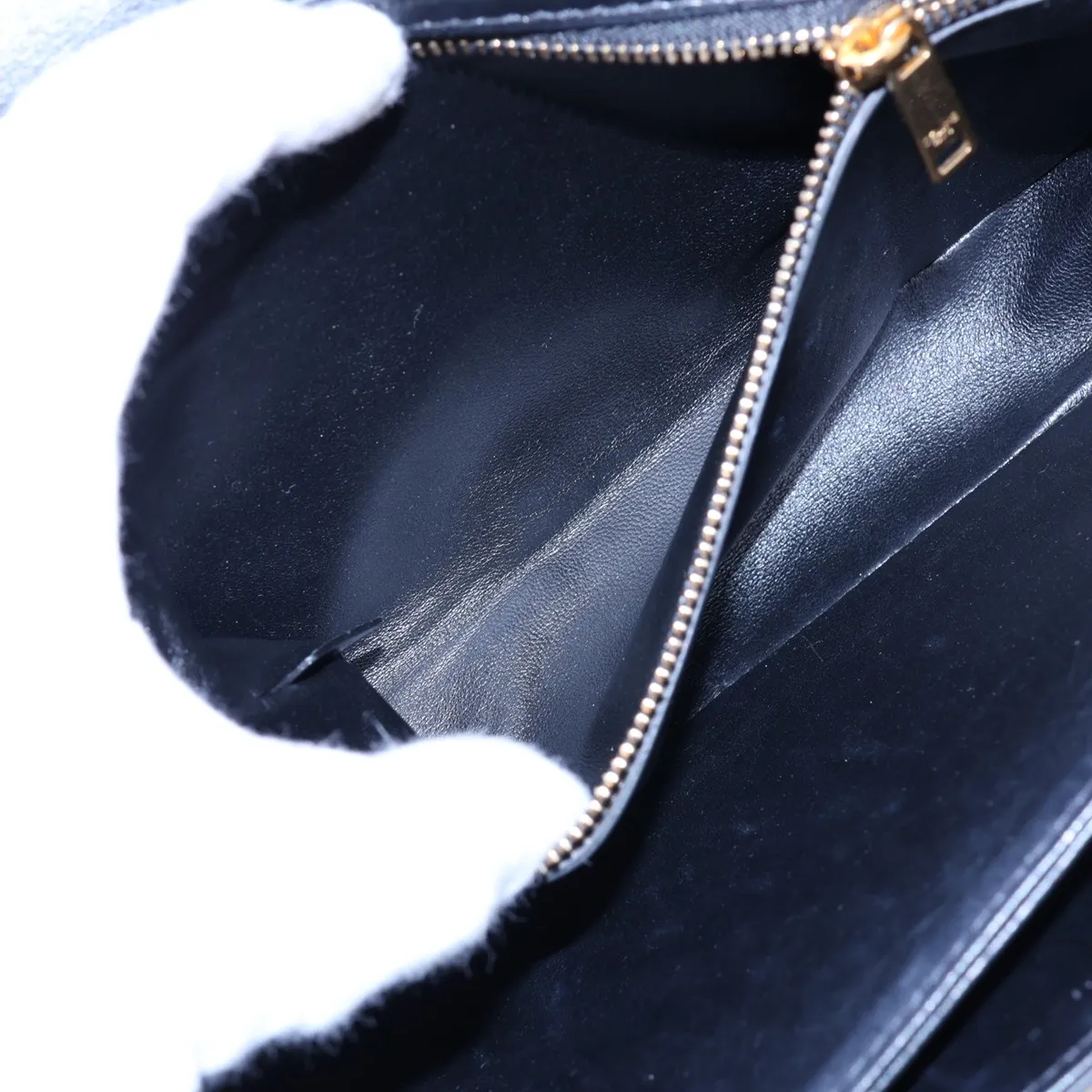 Triomphe Classic Leather Shoulder Bag, Black — view 8