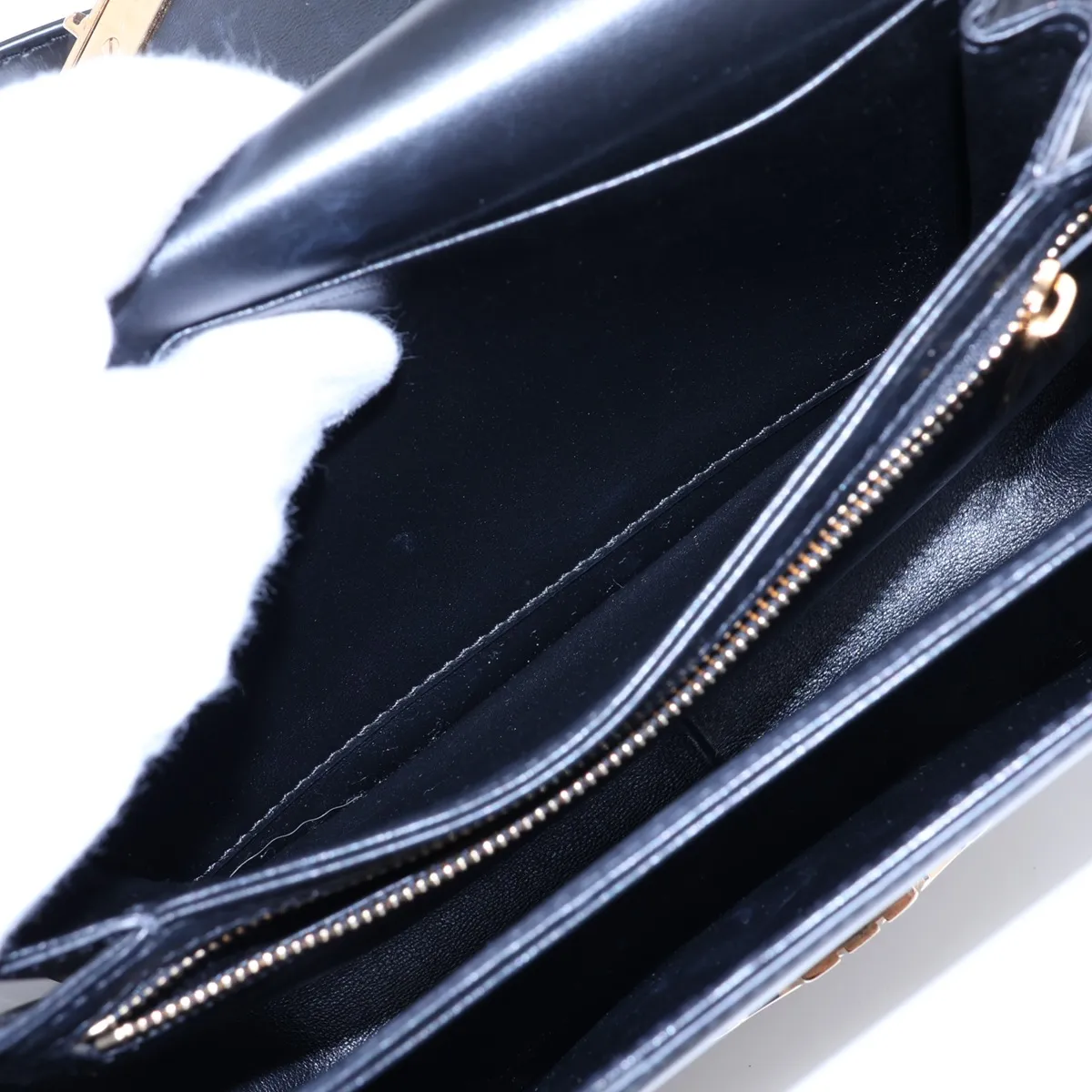 Triomphe Classic Leather Shoulder Bag, Black — view 10