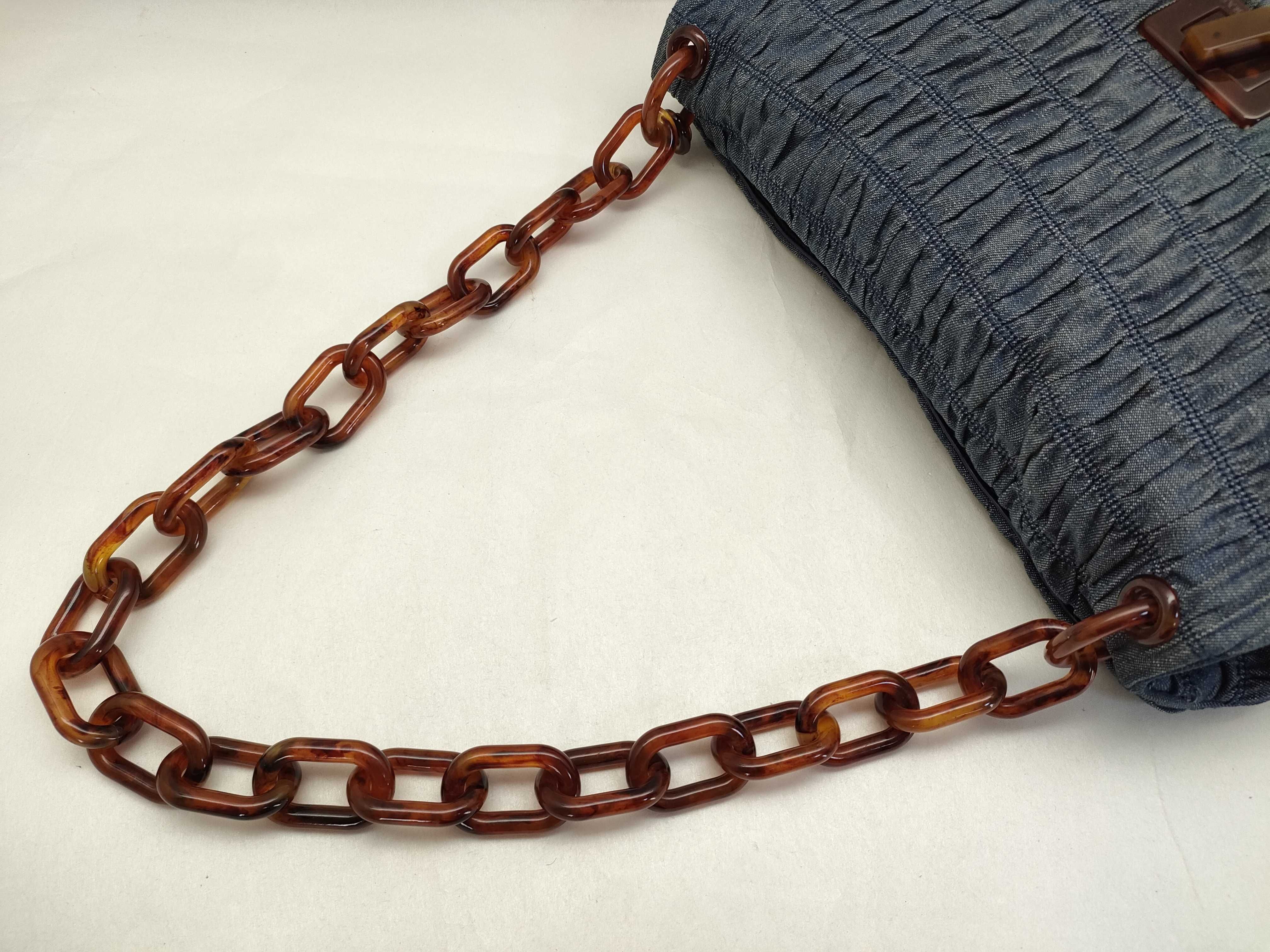Turnlock Denim Chain Shoulder Bag — view 3