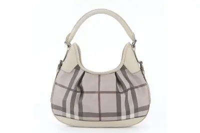 Checked leather shoulder bag, one-shoulder bag.