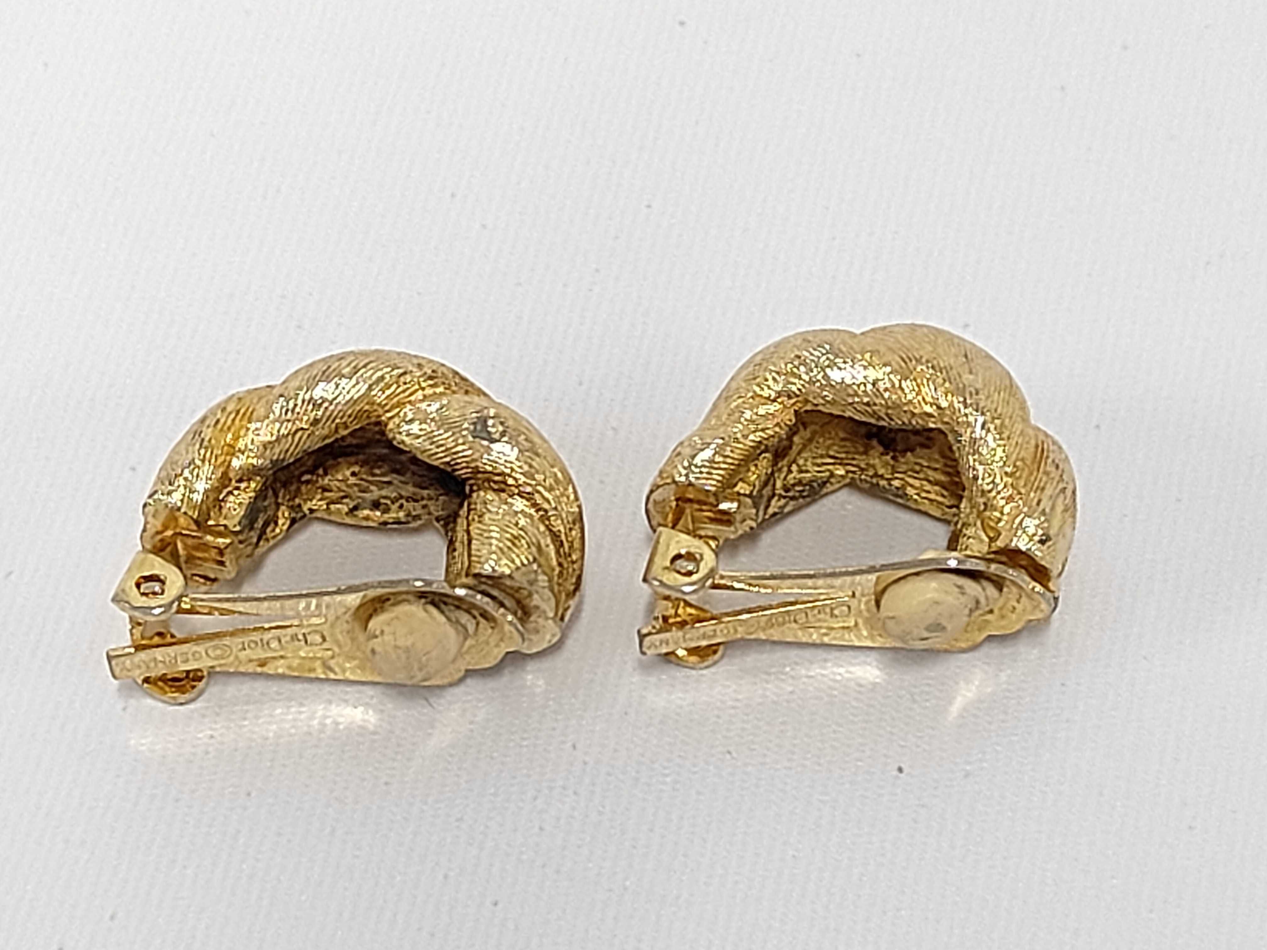 Vintage Twist Knot Gold Earrings — view 2