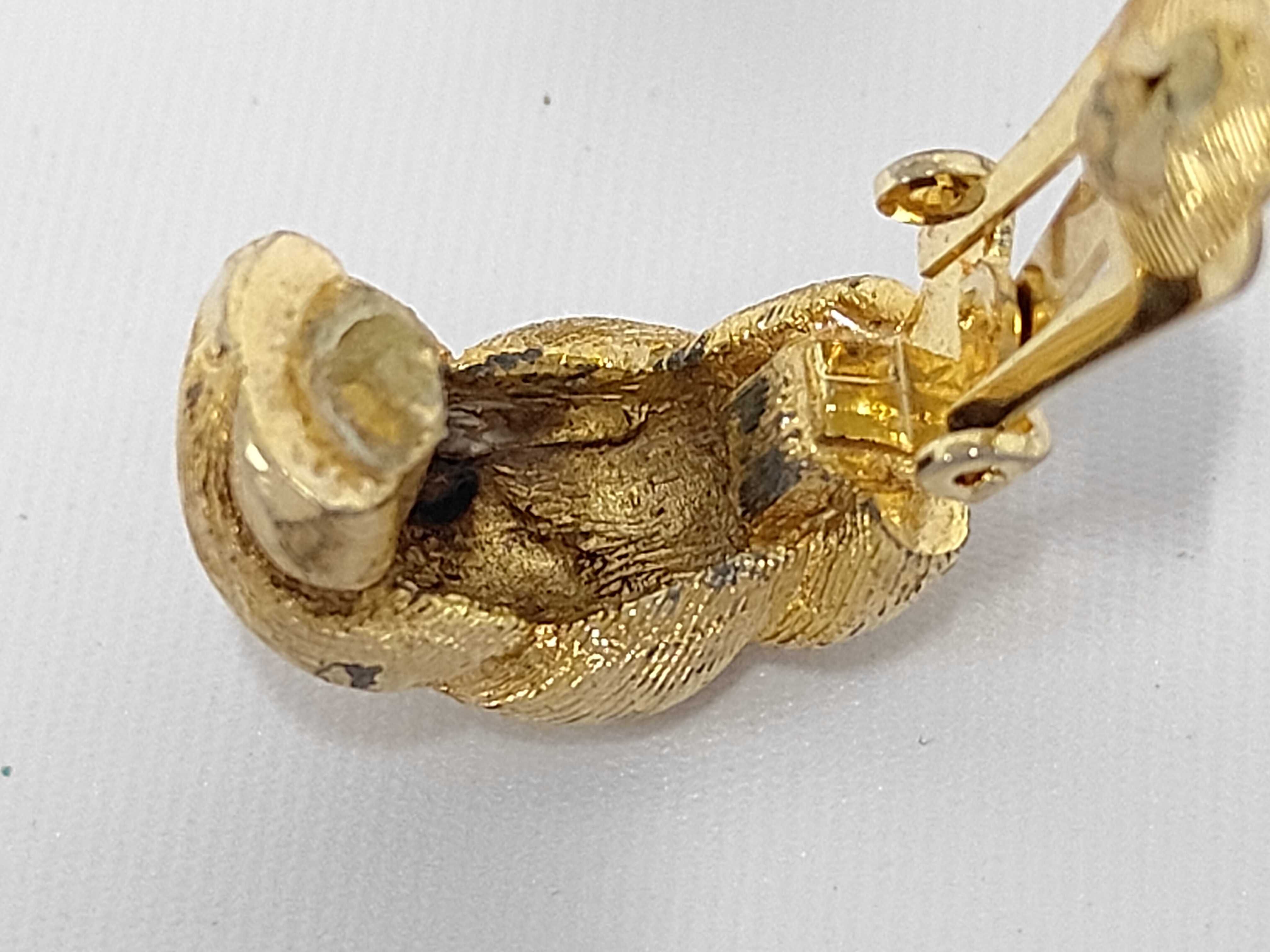 Vintage Twist Knot Gold Earrings — view 4
