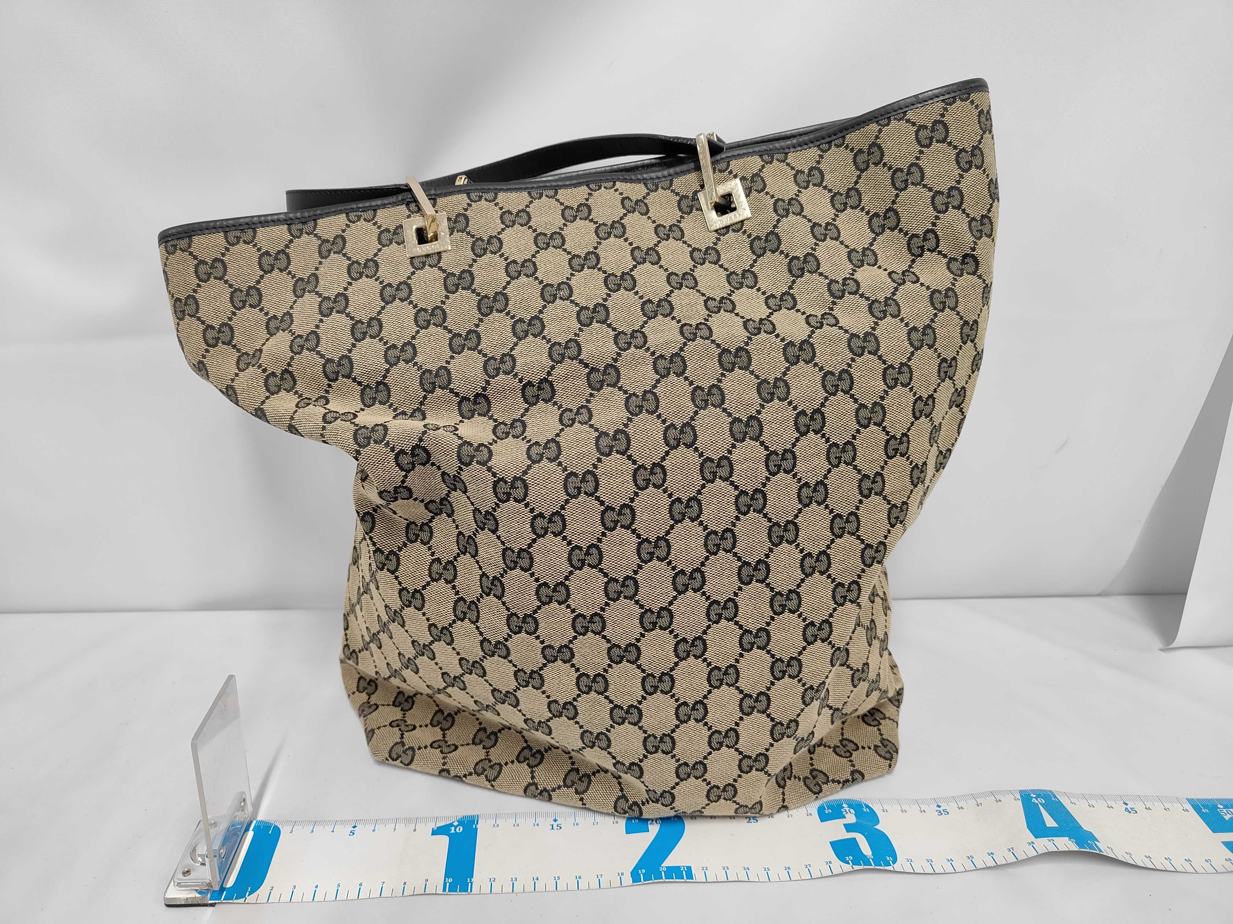 1097 GG pattern leather tote bag/handbag, brown tones. — view 2