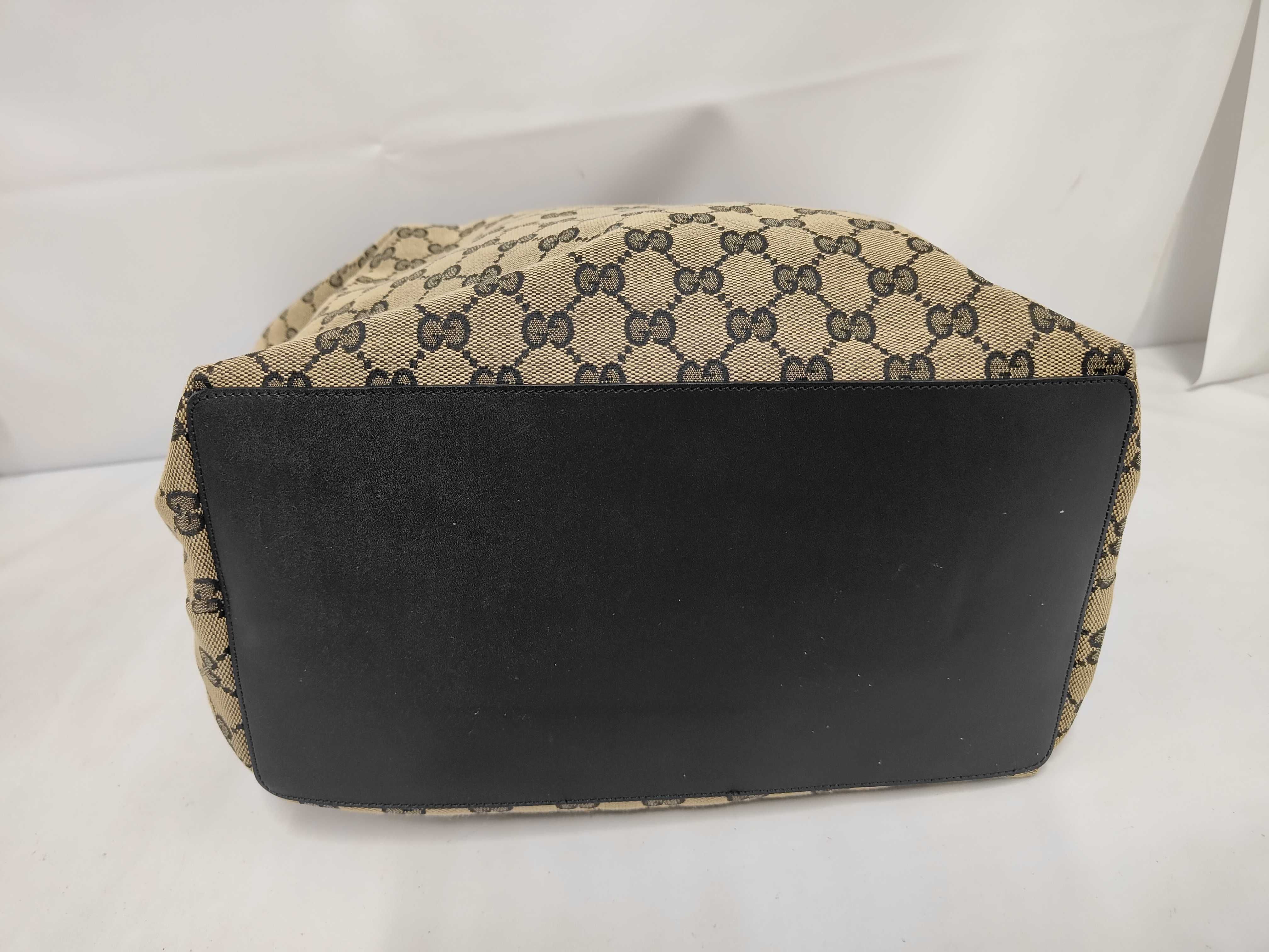 1097 GG pattern leather tote bag/handbag, brown tones. — view 3
