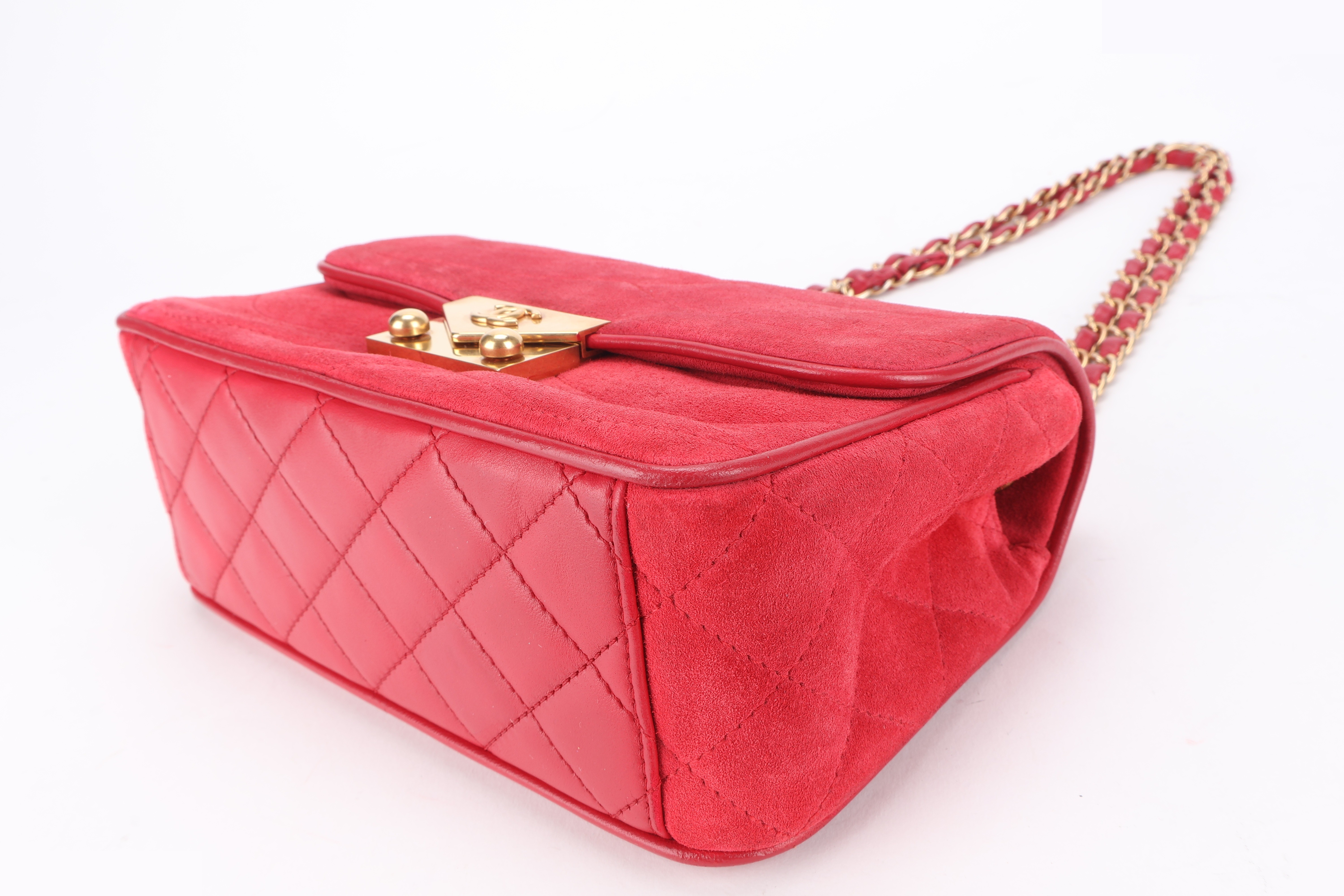 PAGODA FLAP BAG PINK SUEDE GHW — view 5