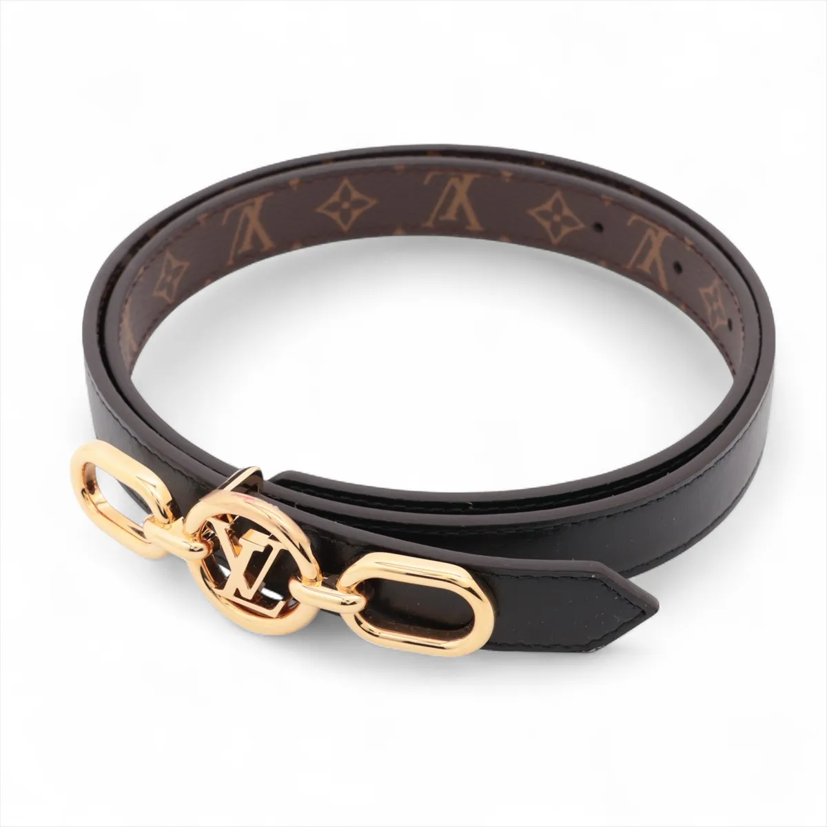 M0510X Belt LV Circle Prime 20MM Reversible BC0242 Belt 75 PVC x Leather Black x Brown