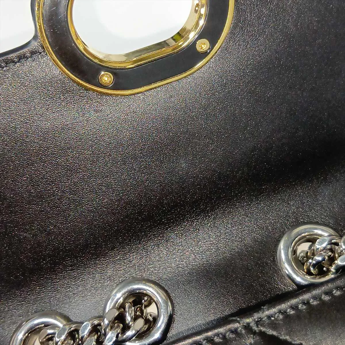 Deco 741457 Leather Chain Shoulder Bag, Black — view 11
