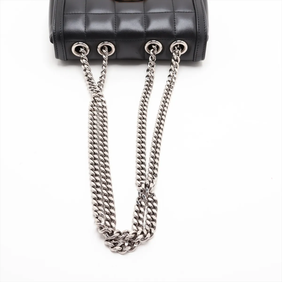 Deco 741457 Leather Chain Shoulder Bag, Black — view 5