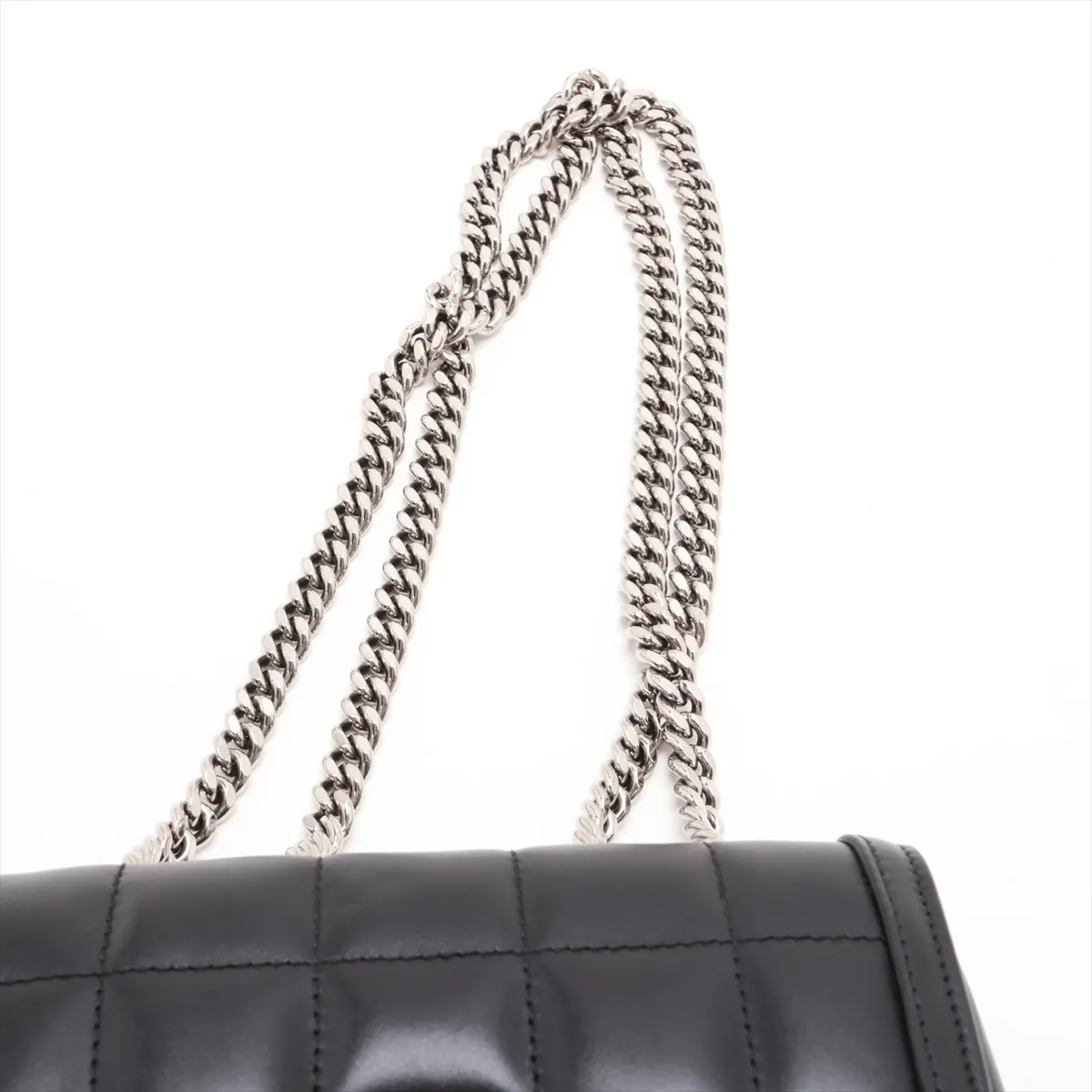 Deco 741457 Leather Chain Shoulder Bag, Black — view 6