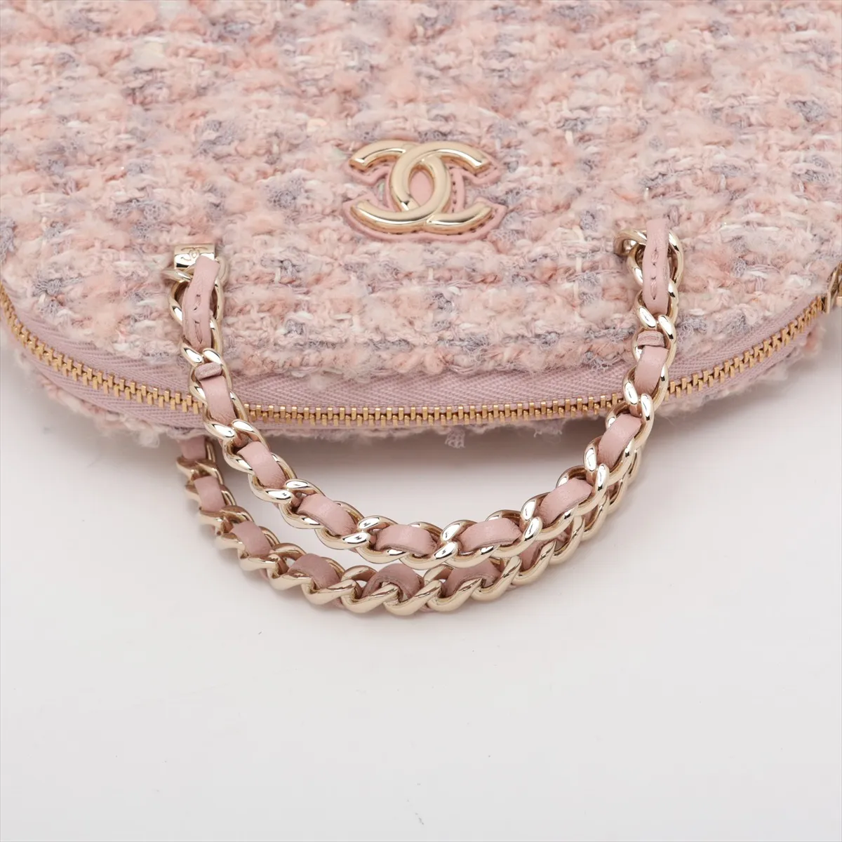 Matelassé Tweed 2-Way Shoulder Bag, Pink with Gold Hardware, H6X89LK9, Random Serial Number AP3354 — view 5