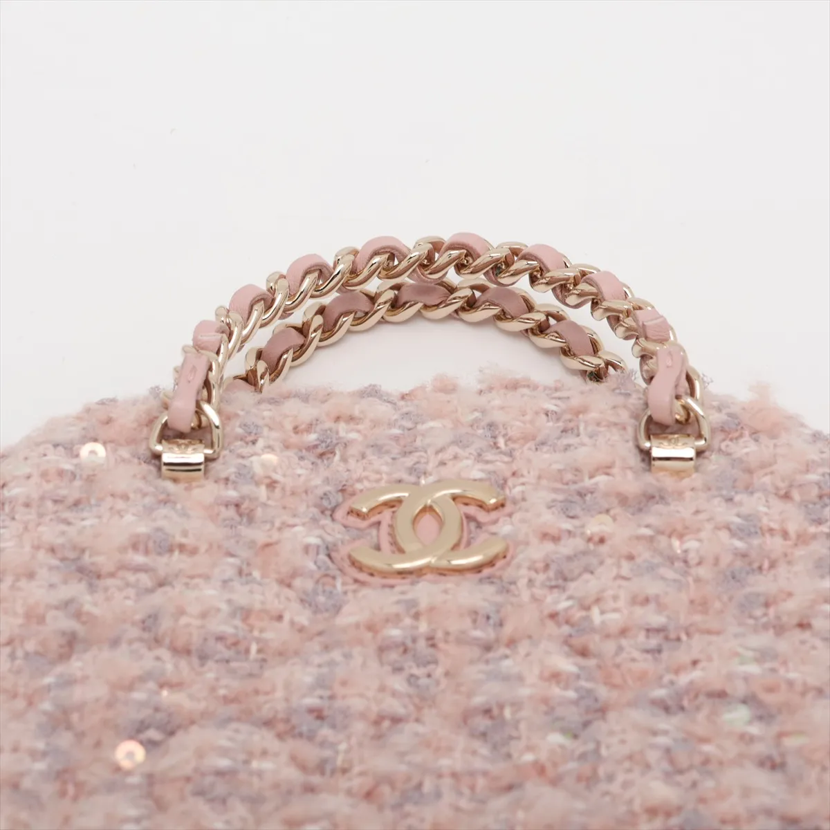 Matelassé Tweed 2-Way Shoulder Bag, Pink with Gold Hardware, H6X89LK9, Random Serial Number AP3354 — view 6