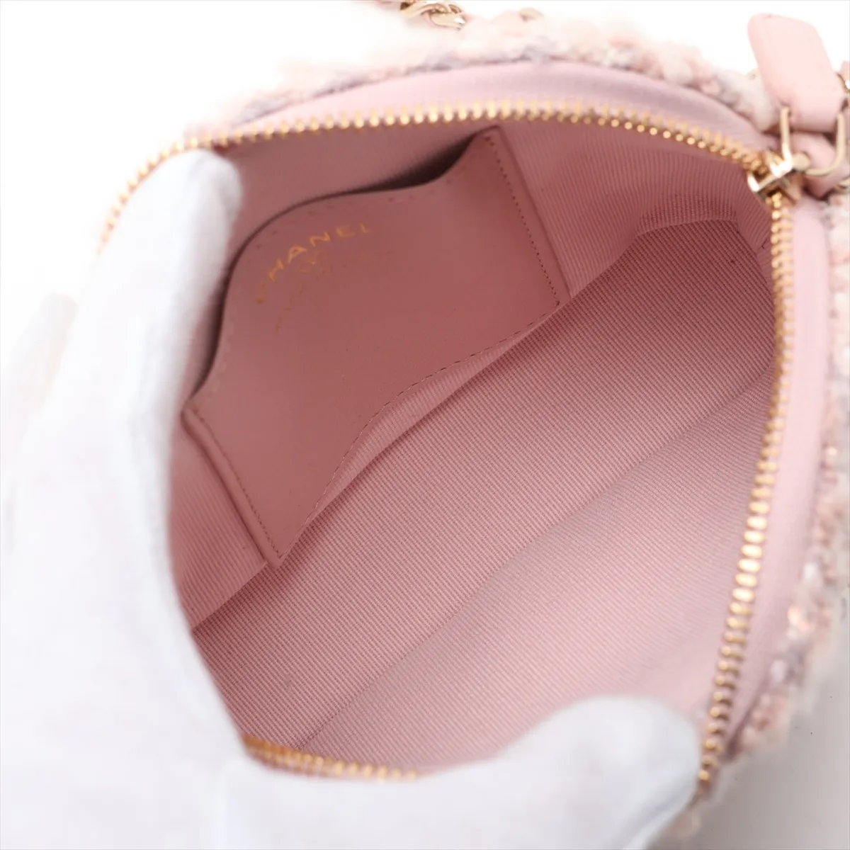 Matelassé Tweed 2-Way Shoulder Bag, Pink with Gold Hardware, H6X89LK9, Random Serial Number AP3354 — view 8