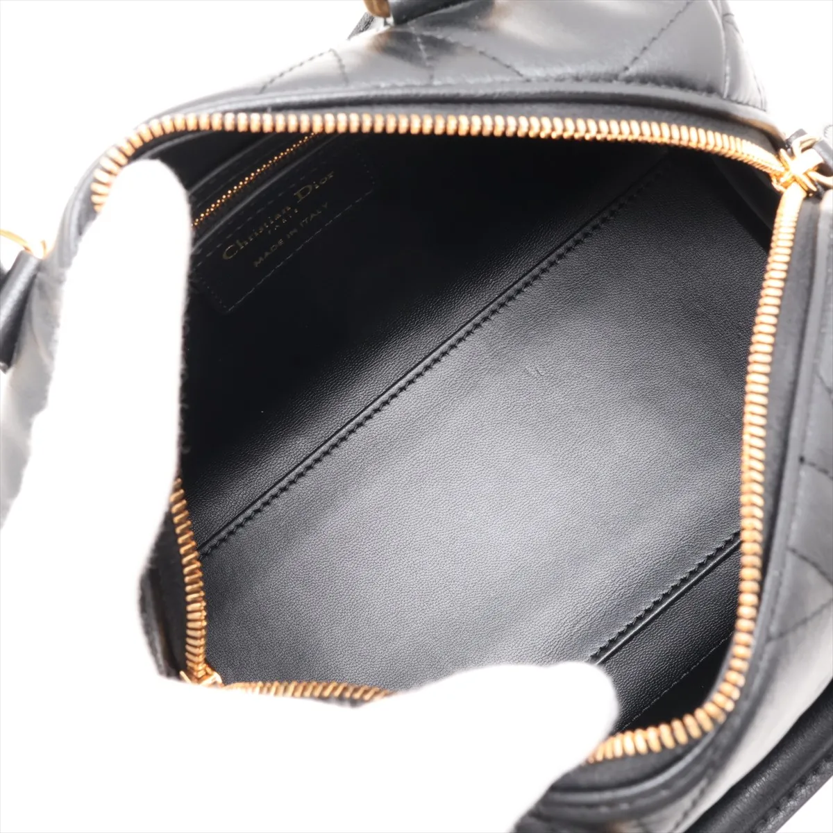Macro Cannage Groove 20 Leather 2-Way Handbag, Black, Lucky Star — view 8