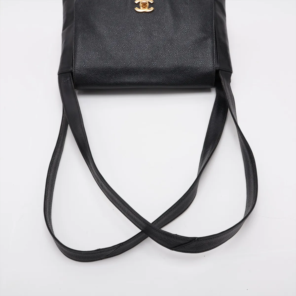 Coco Mark Caviar Skin Shoulder Bag, Black with Gold Hardware, 4264885, Series 4 — view 5