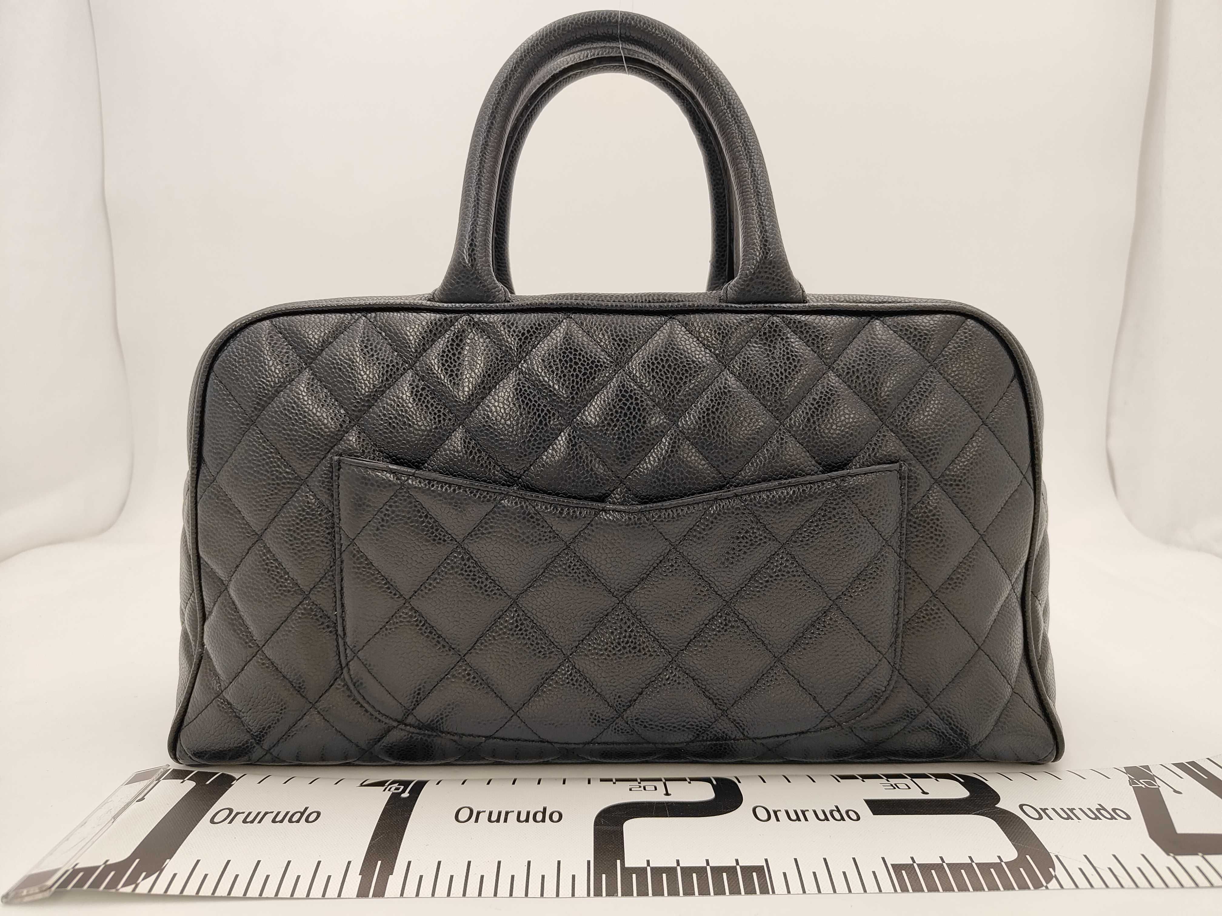 Mini Boston Bowling Caviar Black Tote Bag — view 2