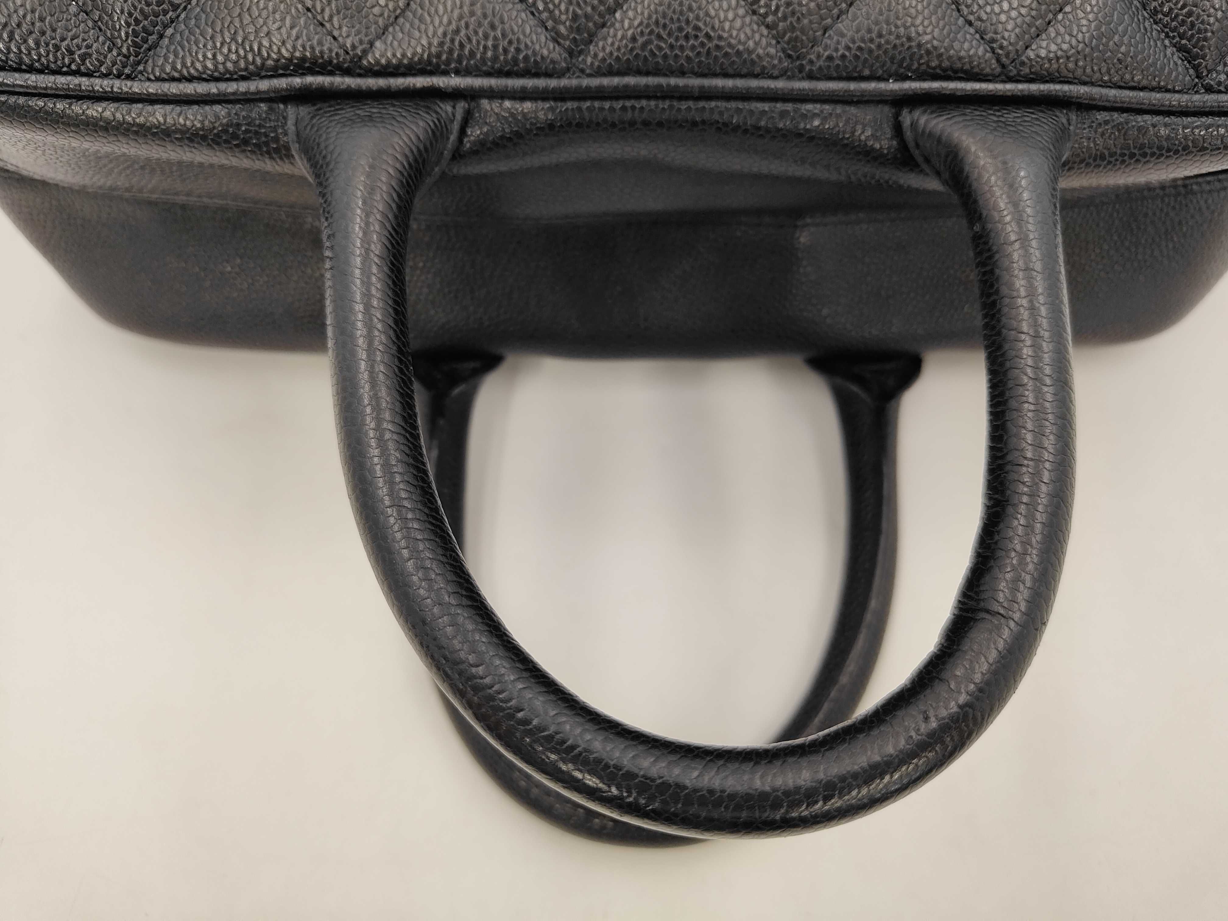Mini Boston Bowling Caviar Black Tote Bag — view 5