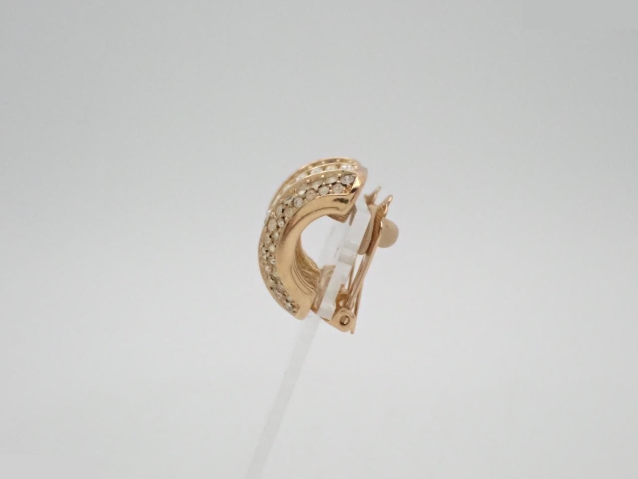 Rhinestone earrings, gold — view 3