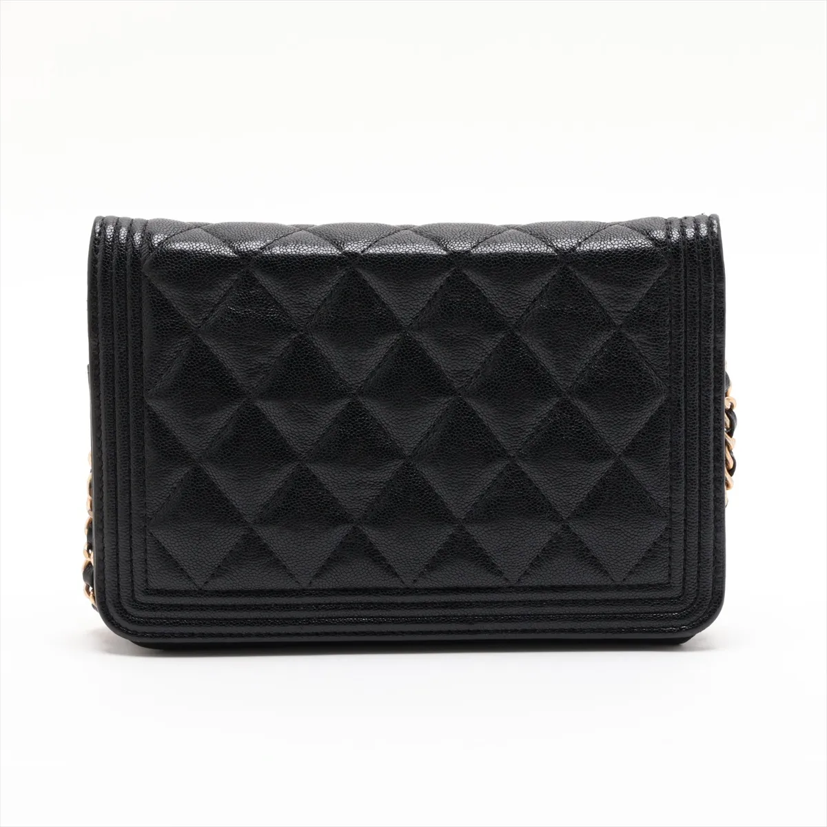 Boy Chanel Caviar Skin Chain Wallet, Black with Gold Hardware, 26280561, Serial Number 26 — view 2