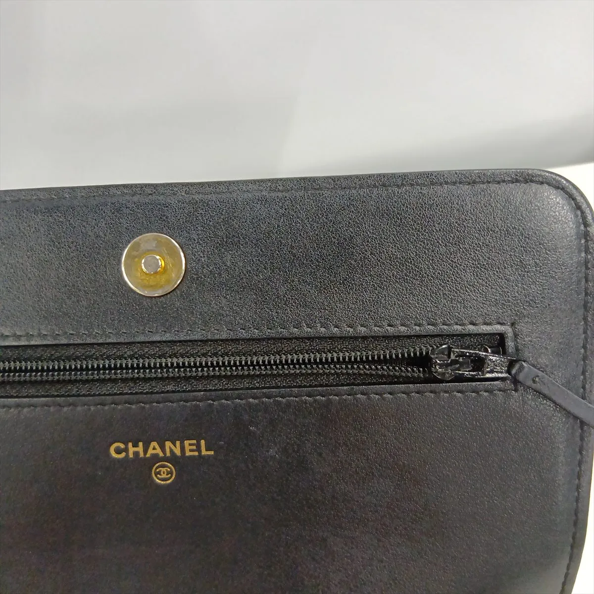 Boy Chanel Caviar Skin Chain Wallet, Black with Gold Hardware, 26280561, Serial Number 26 — view 13