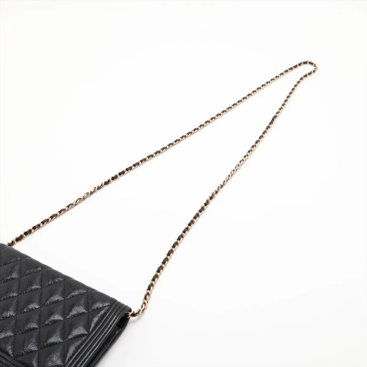 Boy Chanel Caviar Skin Chain Wallet, Black with Gold Hardware, 26280561, Serial Number 26 — view 5