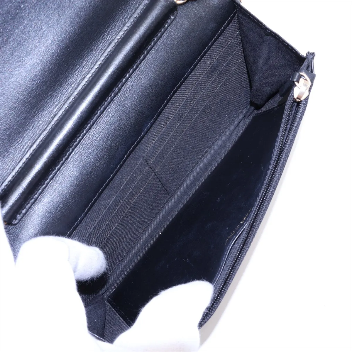 Boy Chanel Caviar Skin Chain Wallet, Black with Gold Hardware, 26280561, Serial Number 26 — view 6