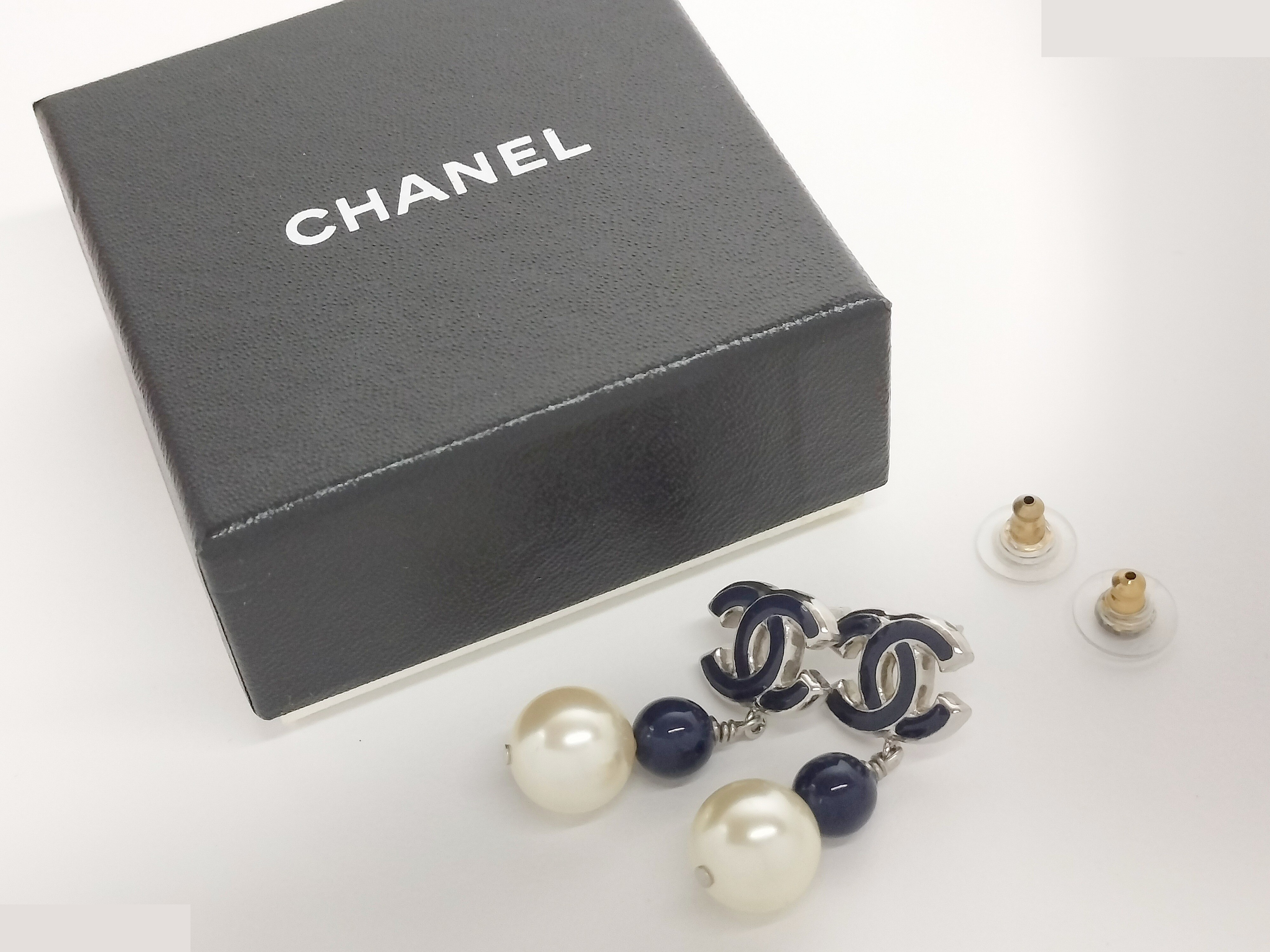 Coco F Pearl Silver Earrings — view 2