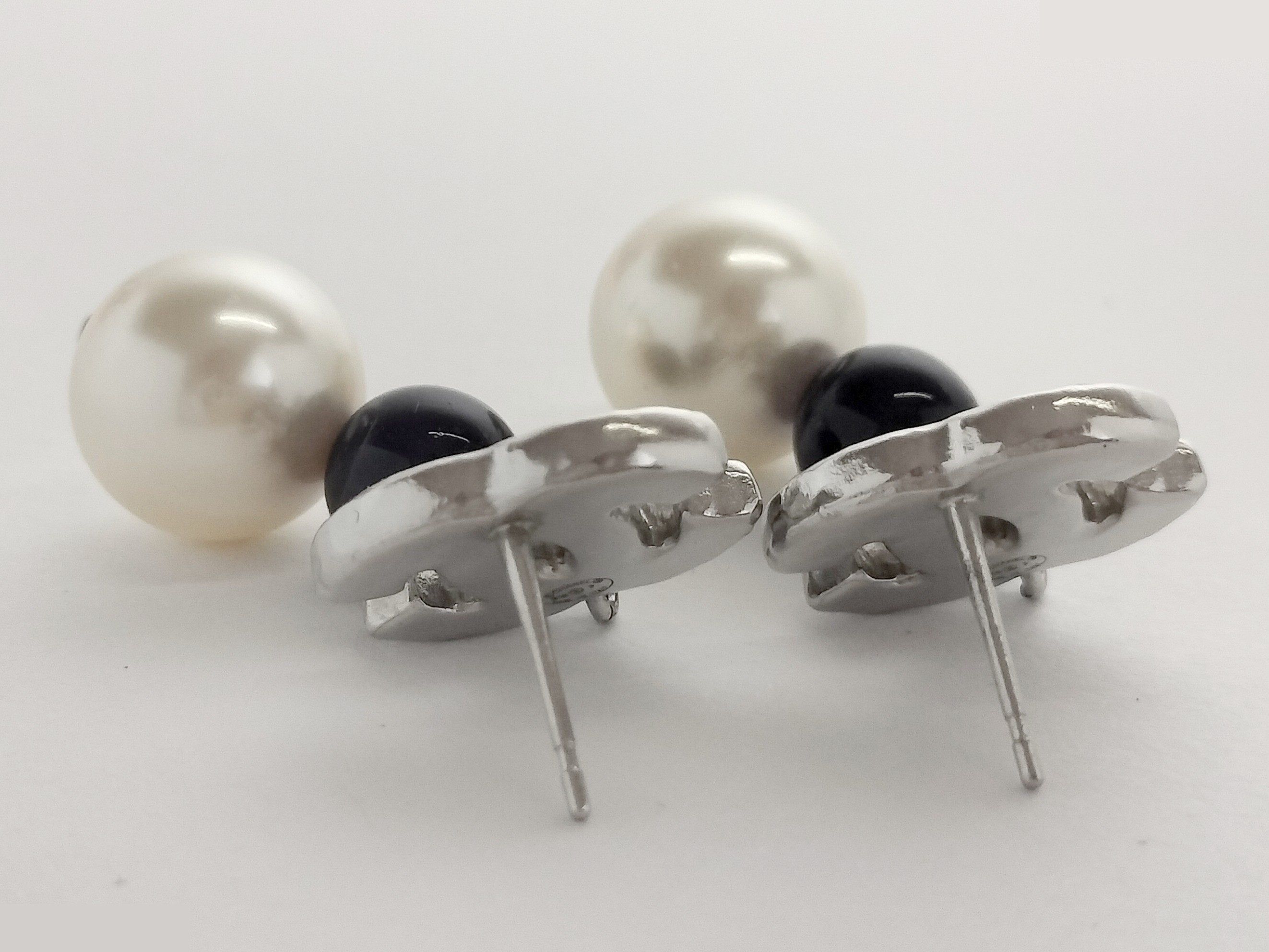 Coco F Pearl Silver Earrings — view 7