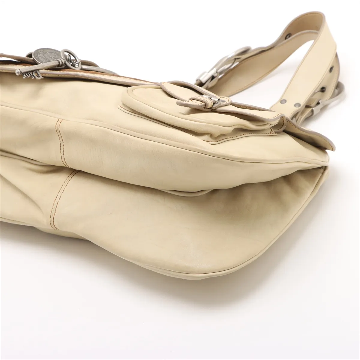 Gaucho Leather Handbag Beige — view 3
